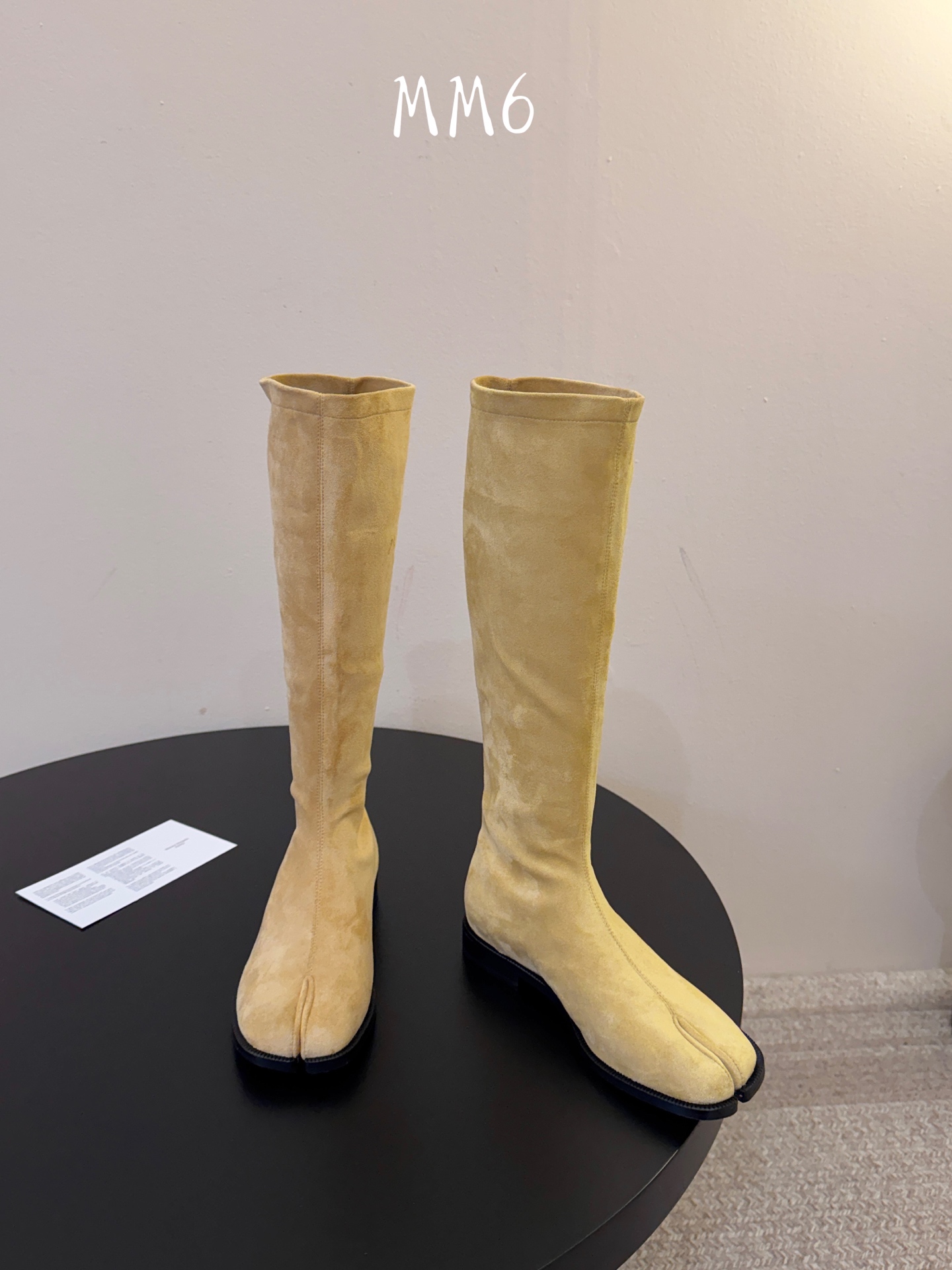 Maison Margiela 玛吉拉tabi分趾Mm6真皮宽筒直筒长靴不过膝 秋冬新细高跟高筒靴最高版本买手代购1:1