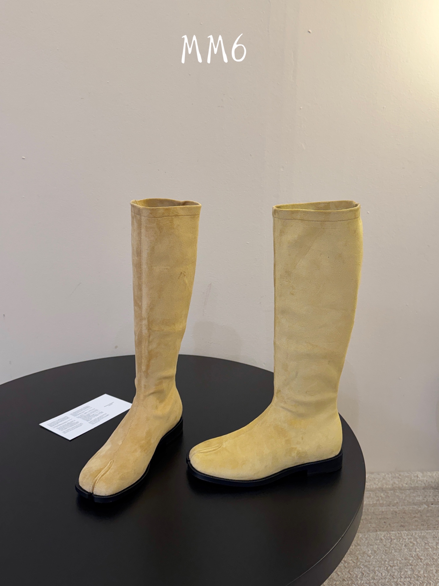 Maison Margiela 玛吉拉tabi分趾Mm6真皮宽筒直筒长靴不过膝 秋冬新细高跟高筒靴最高版本买手代购1:1