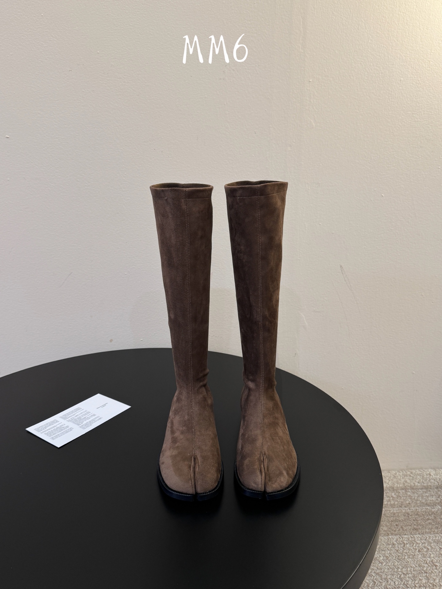 Maison Margiela 玛吉拉tabi分趾Mm6真皮宽筒直筒长靴不过膝 秋冬新细高跟高筒靴最高版本买手代购1:1