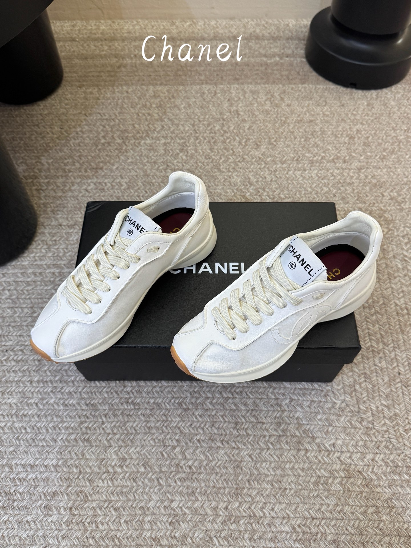 CHANEL/香奈儿新款小香风麂皮圆头熊猫菱格厚底运动鞋时尚增高鞋休闲鞋 面料：进口磨砂牛皮 内里：元版内里 鞋底：原版