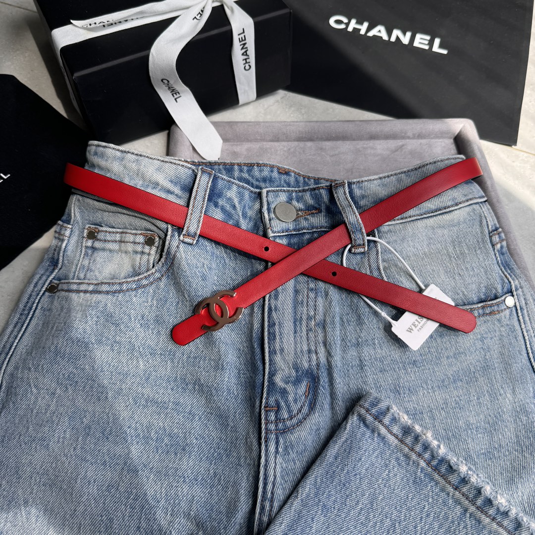 Chanel 代购级 香奈儿腰带 双面头层进口牛皮 ，铜五扣 开模定制