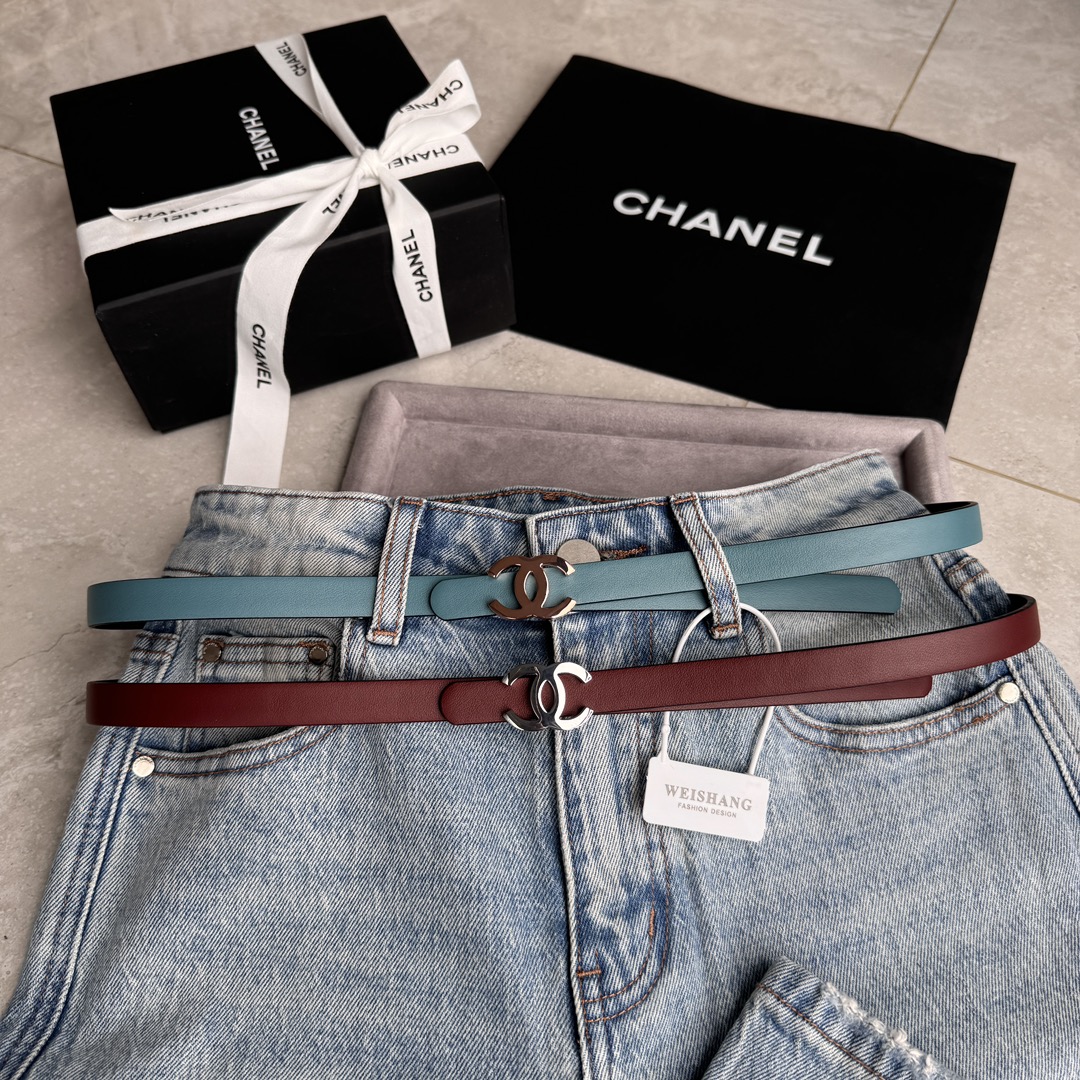 Chanel 代购级 香奈儿腰带 双面头层进口牛皮 ，铜五扣 开模定制