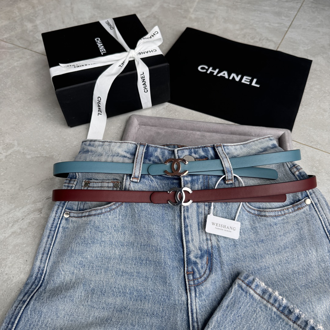 Chanel 代购级 香奈儿腰带 双面头层进口牛皮 ，铜五扣 开模定制