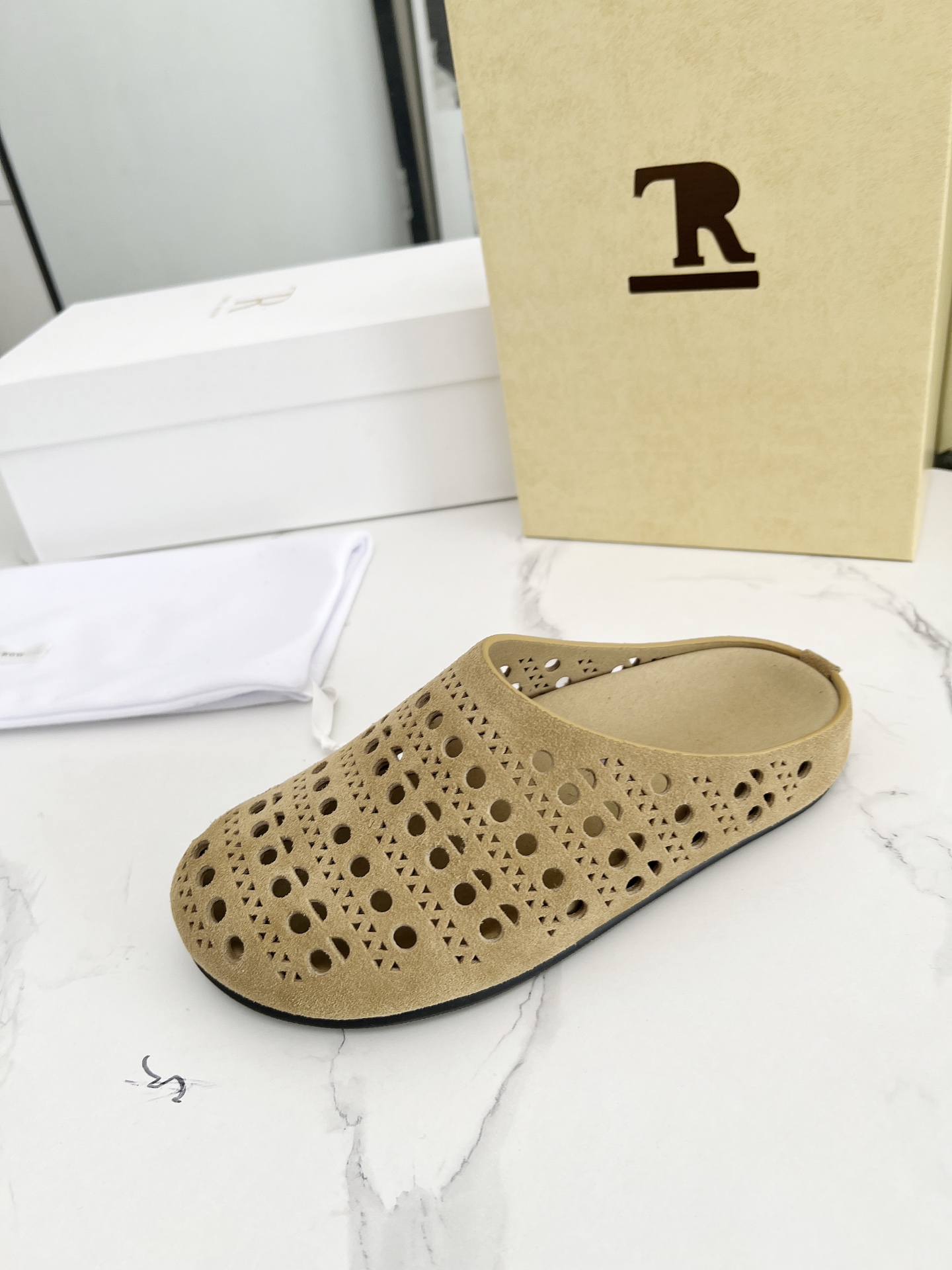The Row 25' Mules Thick Bottom Round Toe Suede Leather Slippers 3 i1742719477825 1670 0 8