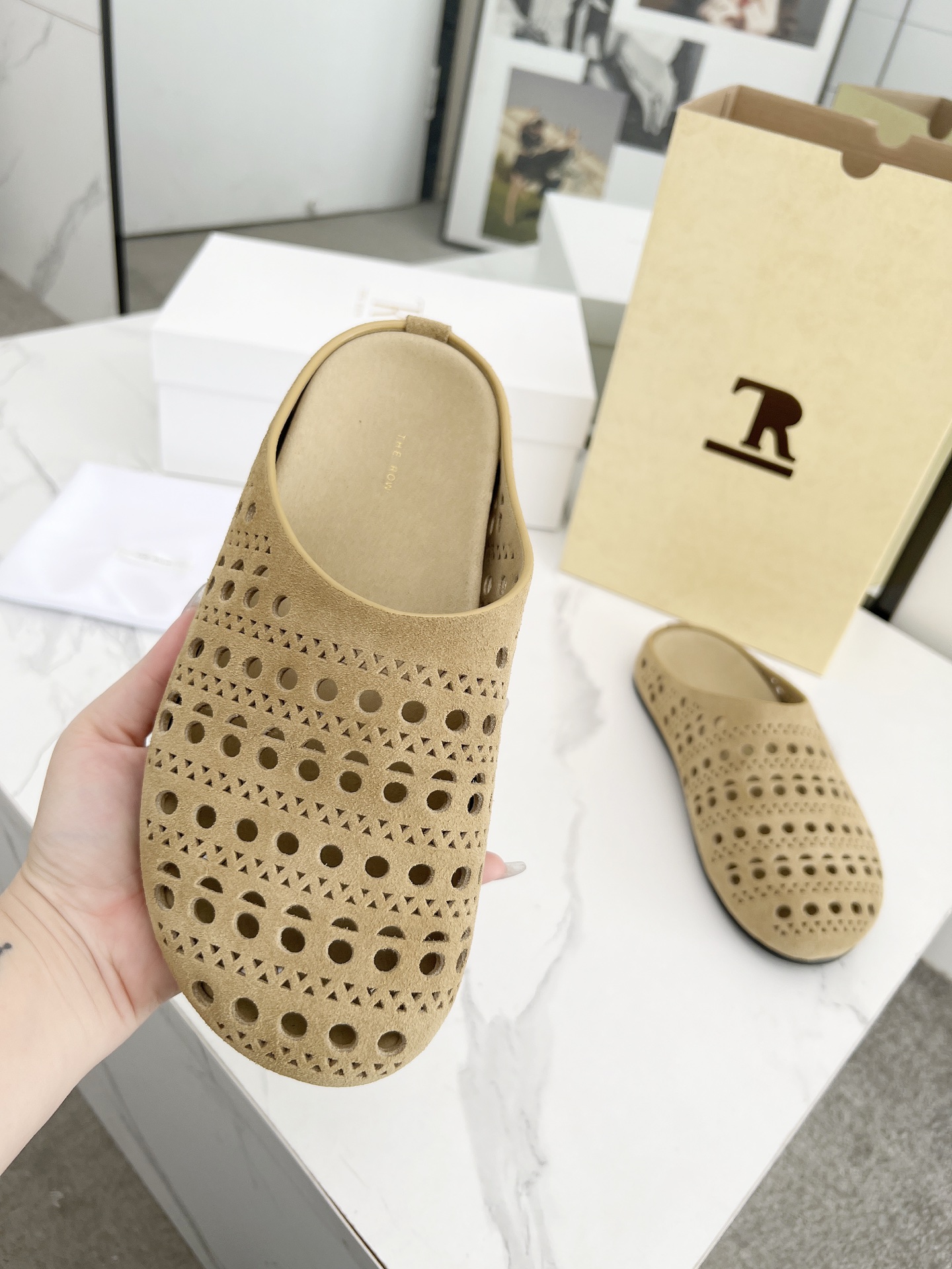 The Row 25' Mules Thick Bottom Round Toe Suede Leather Slippers 7 i1742719477858 485 0 4