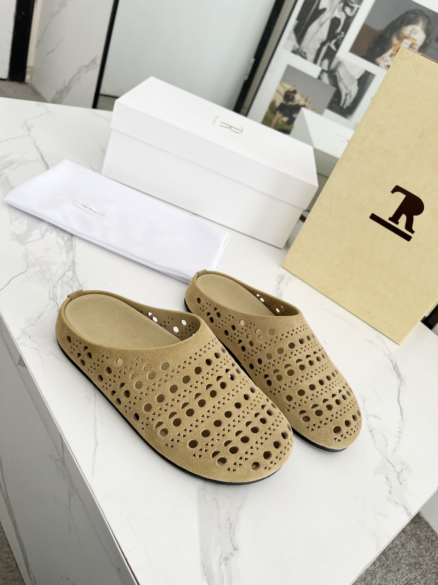 The Row 25' Mules Thick Bottom Round Toe Suede Leather Slippers 2 i1742719479141 2592 0 2