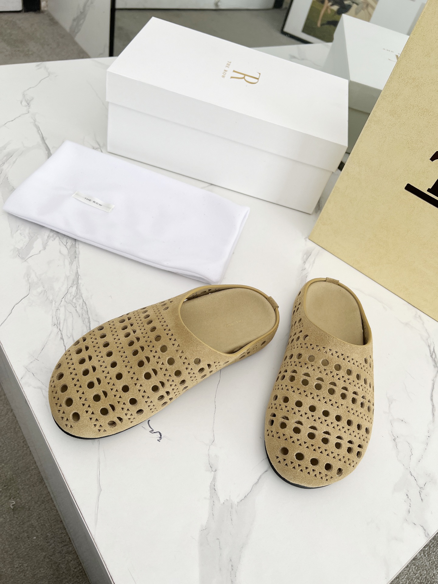 The Row 25' Mules Thick Bottom Round Toe Suede Leather Slippers 6 i1742719479143 3123 0 1