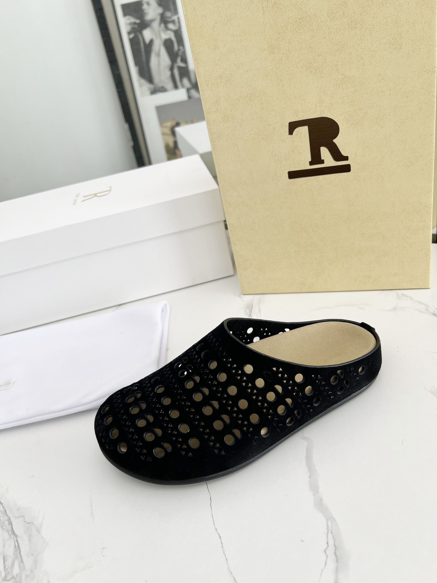 The Row Black Suede Cutout Mules Trendy Thick Sole Slip-Ons 3 i1742719511261 4681 0 8