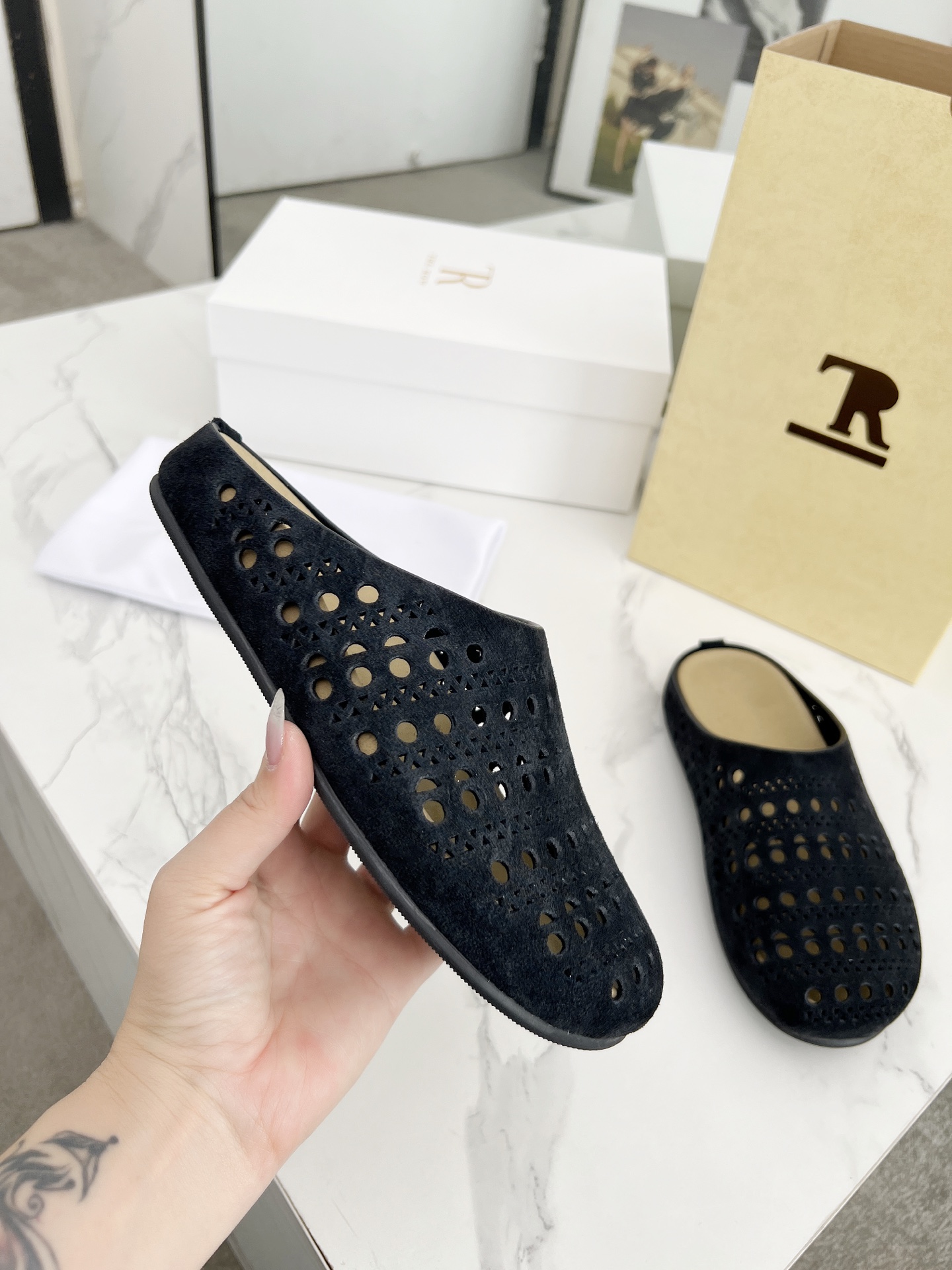 The Row 25 Women's Leather Clogs Sandals Backless Slipper Shoes 8 i1742719550303 9014 0 5