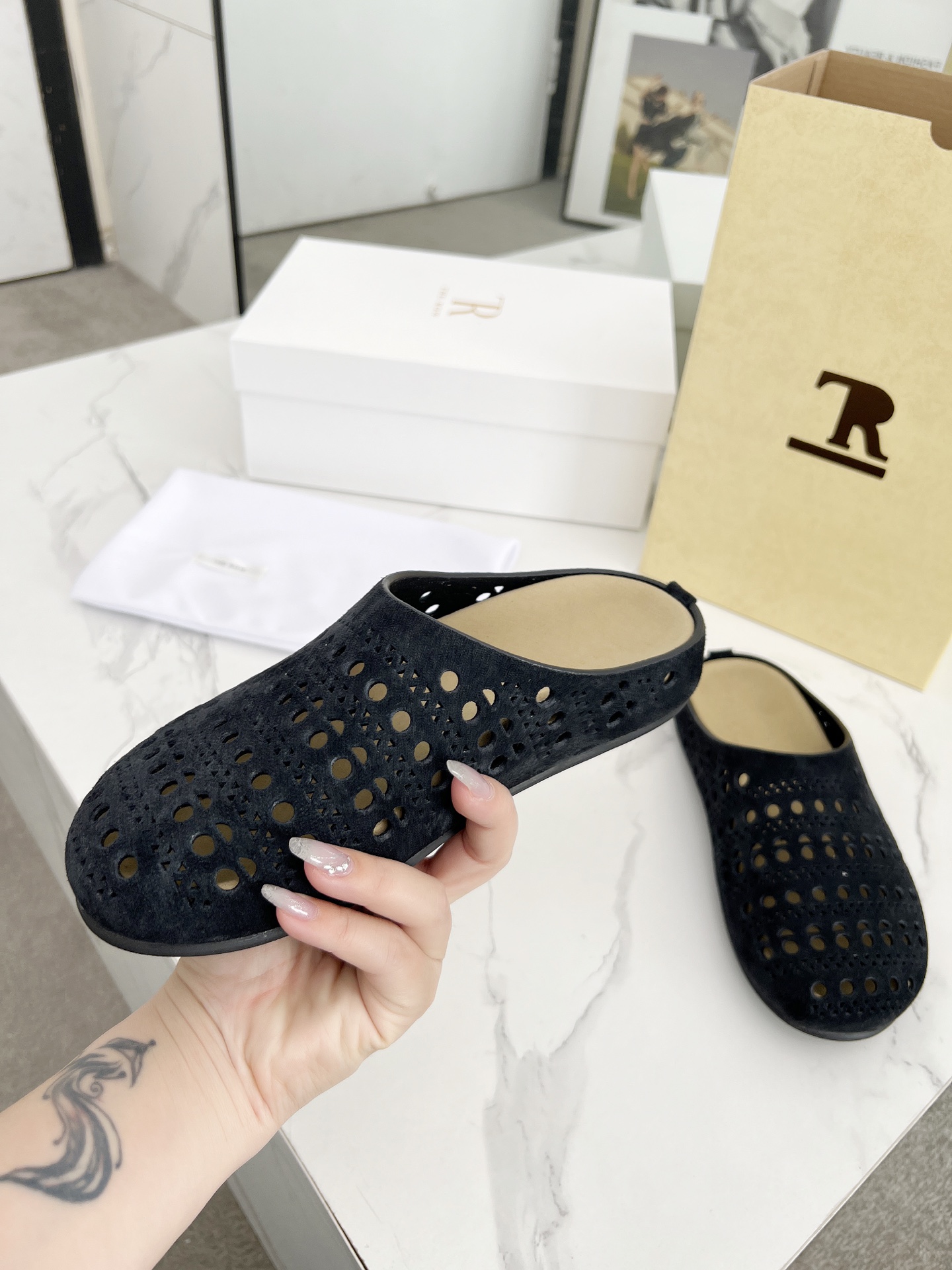 The Row 25 Women's Leather Clogs Sandals Backless Slipper Shoes 9 i1742719550308 9875 0 6