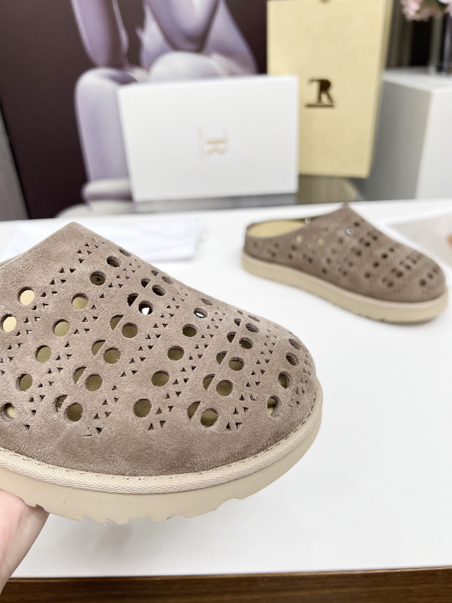 The Row 25 Suede Leather Clogs, Women's Stylish Slip-Ons with Thick Sole 10 i1744358990824 8821 0 6