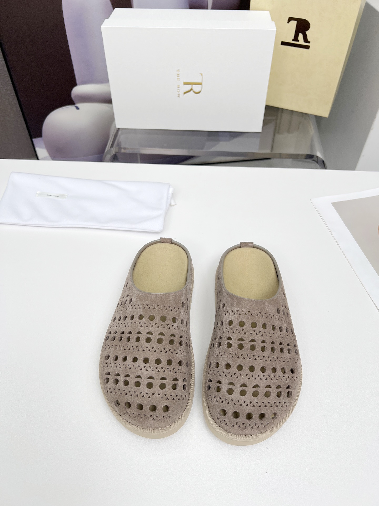 The Row 25 Suede Leather Clogs, Women's Stylish Slip-Ons with Thick Sole 6 i1744358991044 2208 0 1