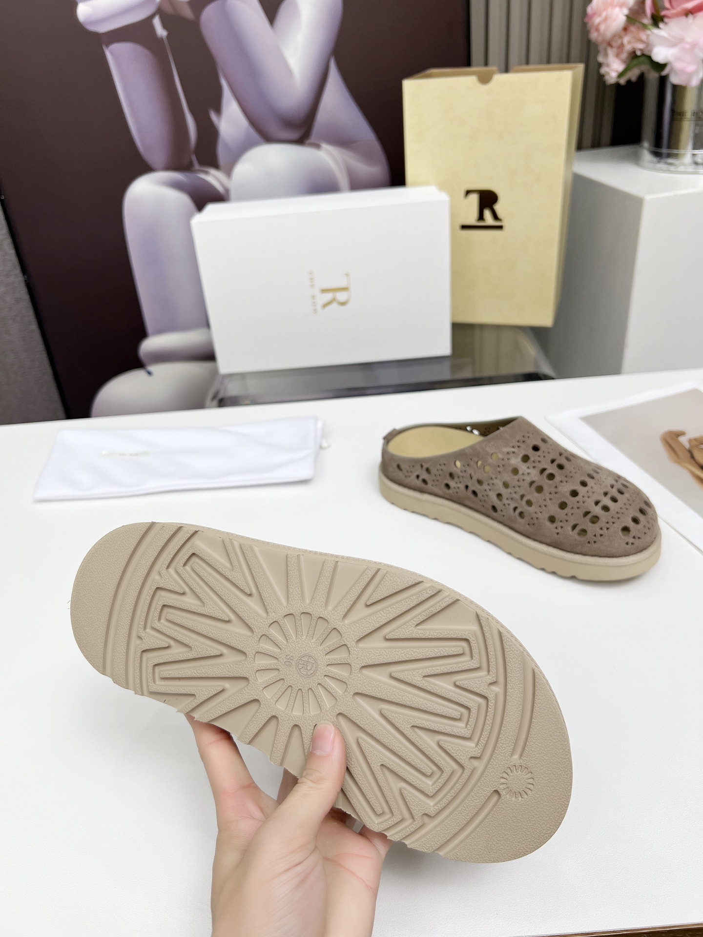 The Row 25 Suede Leather Clogs, Women's Stylish Slip-Ons with Thick Sole 9 i1744358991113 5936 0 5