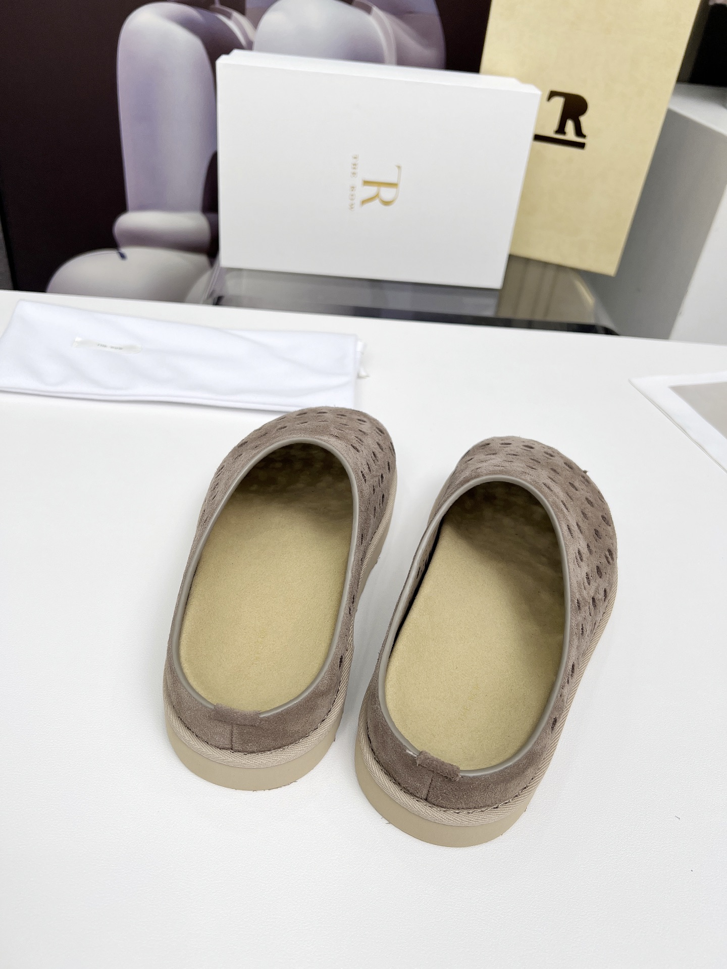 The Row 25 Suede Leather Clogs, Women's Stylish Slip-Ons with Thick Sole 7 i1744358992135 6304 0 4