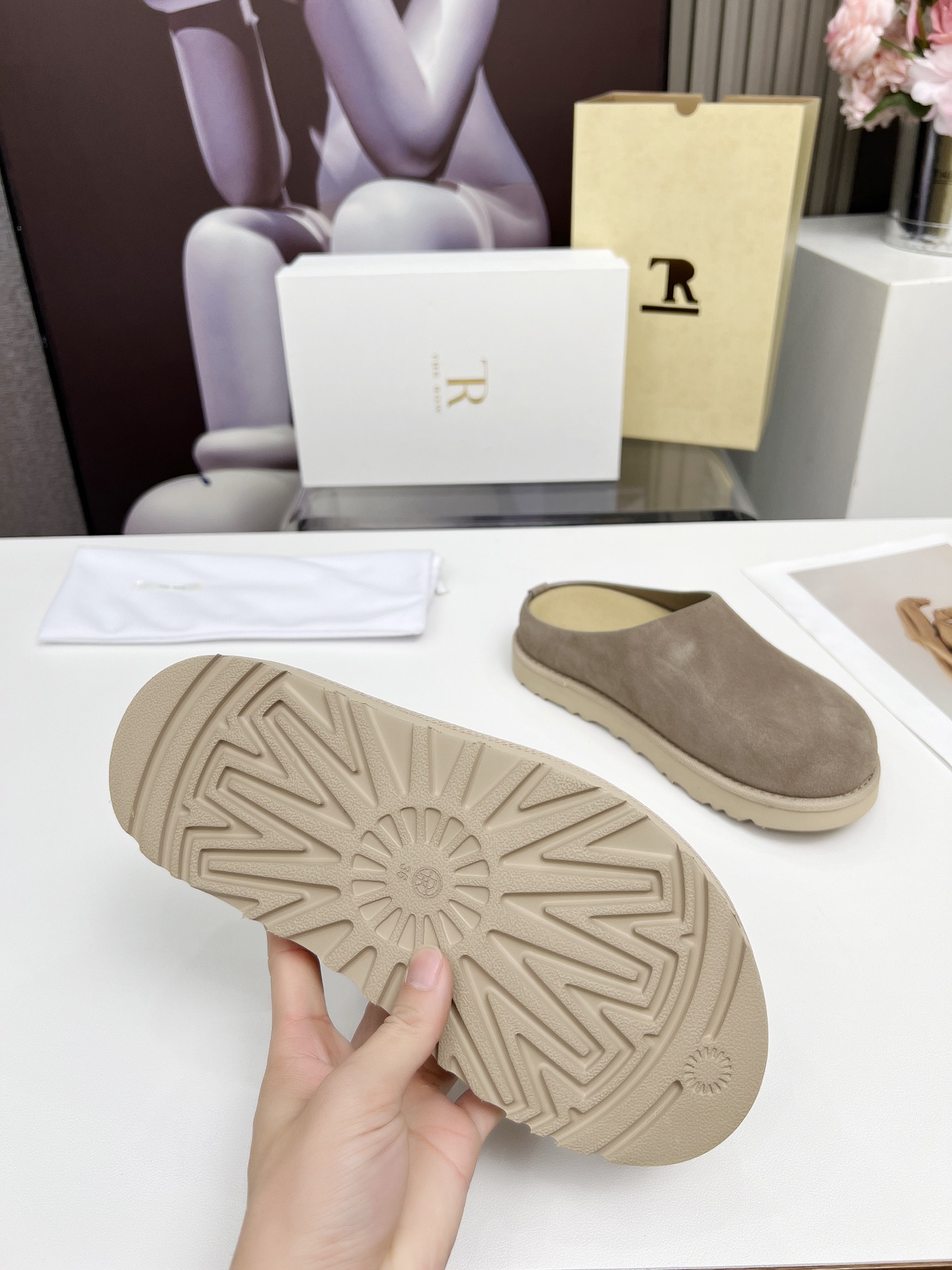 The Row Suede Clogs - Stylish Thick Sole Mules in Taupe for Women 8 i1744359040741 5941 0 4