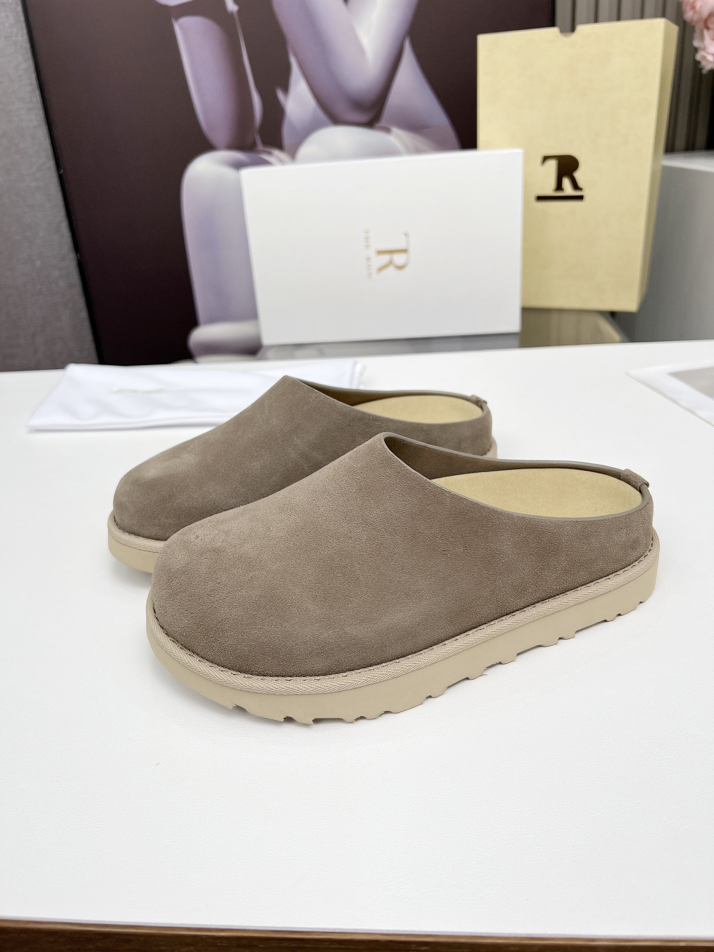 The Row Suede Clogs - Stylish Thick Sole Mules in Taupe for Women 4 i1744359040754 417 0 3