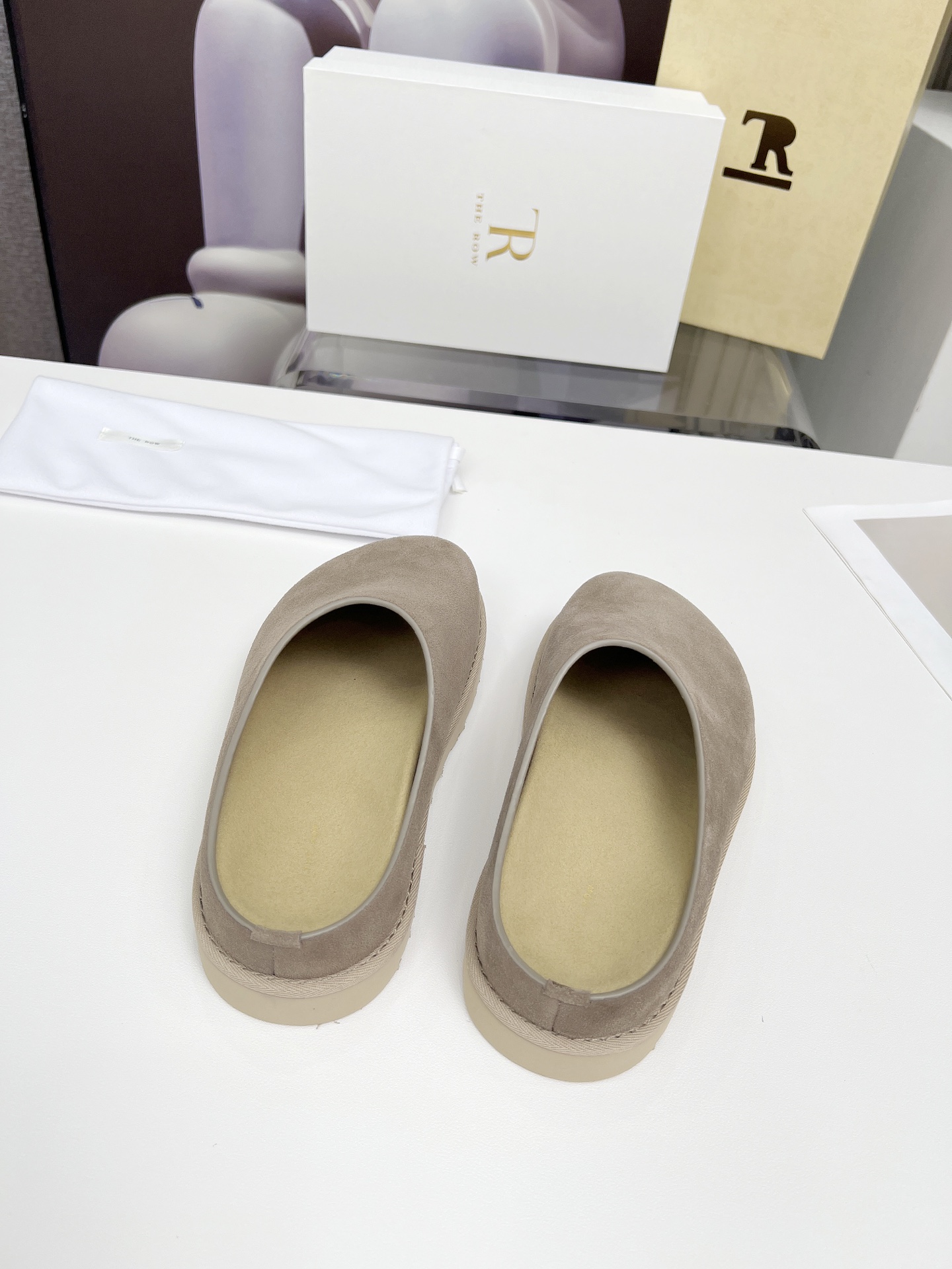 The Row Suede Clogs - Stylish Thick Sole Mules in Taupe for Women 10 i1744359041696 994 0 7