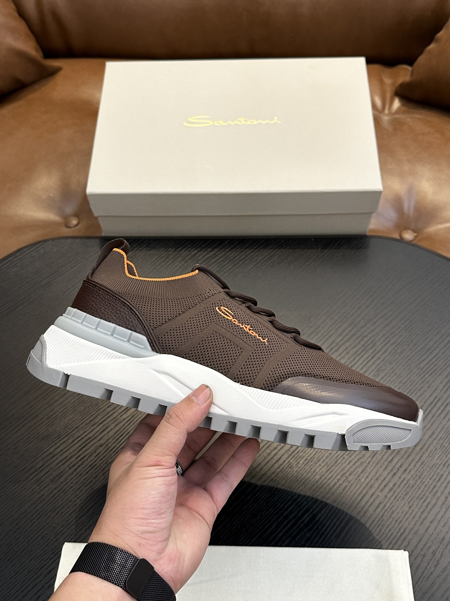 NO:222088,Brand Santoni original color matching Size 39-44 Customized 45 Price Material Santoni Italian men's handmade calfskin casual shoes Pure handmade shoe brand, each pair of shoes is simple and classic, using 