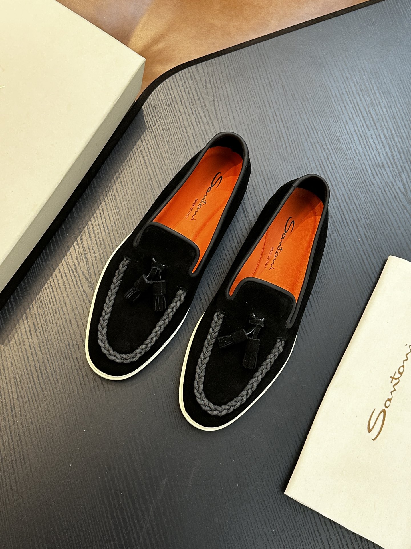 Santoni Men's Suede Tassel Loafers - Italian Handmade Comfort & Style 4 i1734274547 5185 0