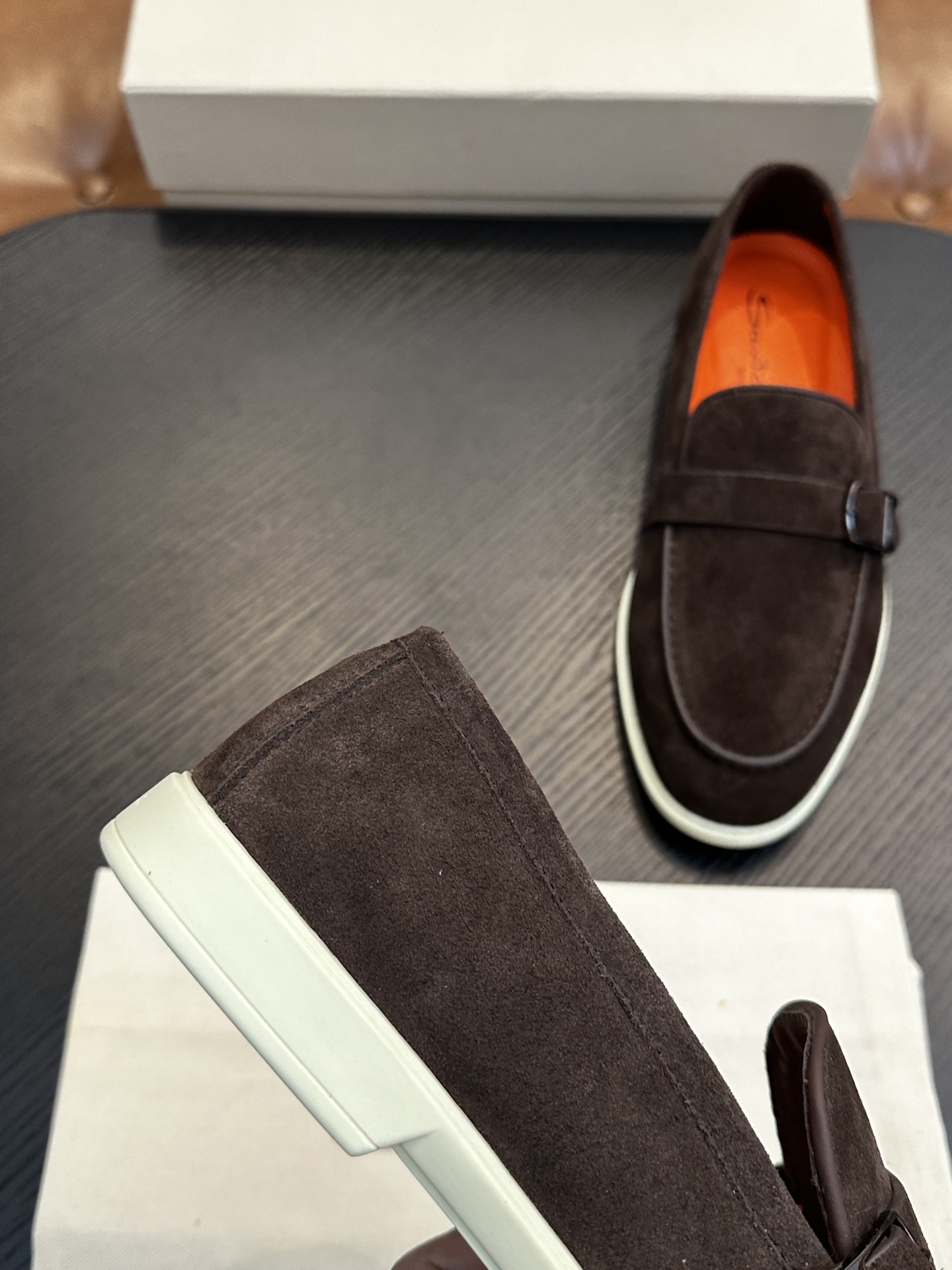 Santoni Men's Brown Suede Loafers - Handcrafted Italian Comfort & Style 8 i1738678637 2114 0