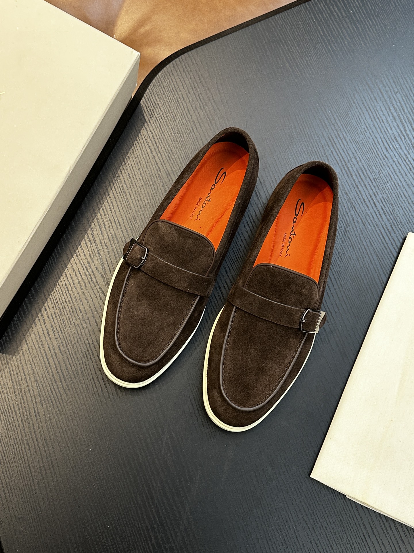 Santoni Men's Brown Suede Loafers - Handcrafted Italian Comfort & Style 4 i1738678637 3554 0