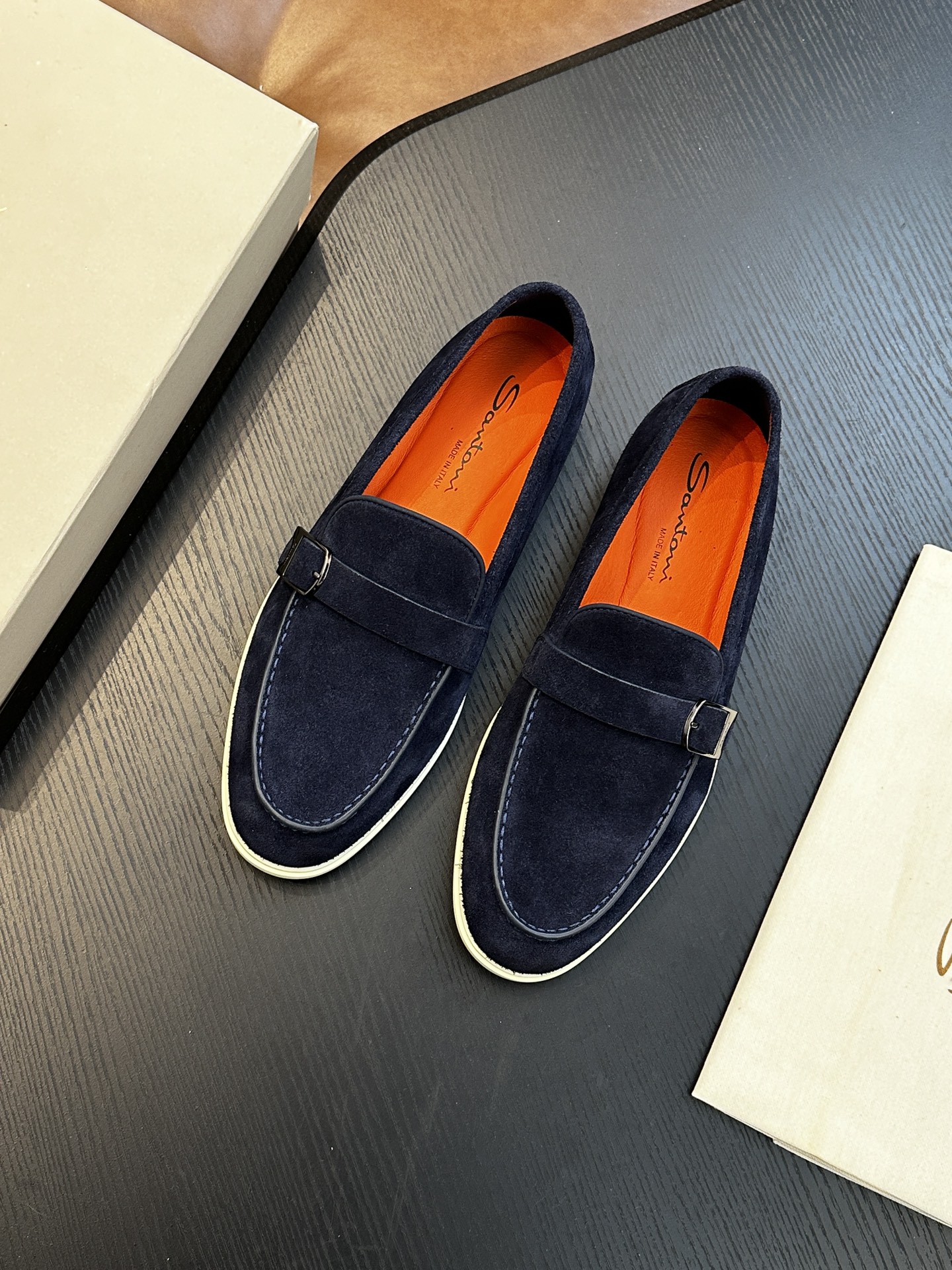 Santoni Men's Handmade Suede Loafers - Classic Italian Design, Comfortable Fit 4 i1738678649 6911 0