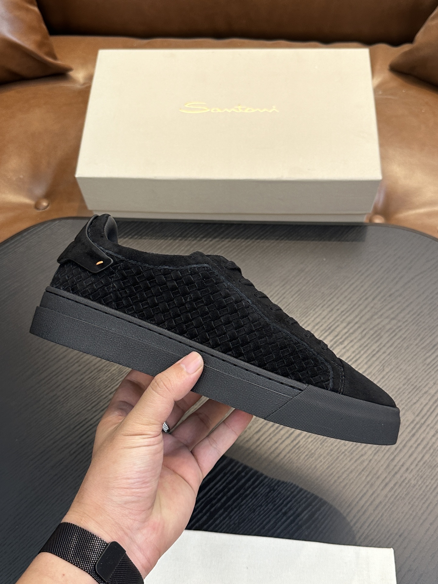 NO:338140,Brand Santoni original color matching Size 39-44 Custom made 38.45.46 Price Material Santoni Italian men's handmade calfskin casual shoes Pure handmade shoe brand, each pair of shoes is simple and classic, using 