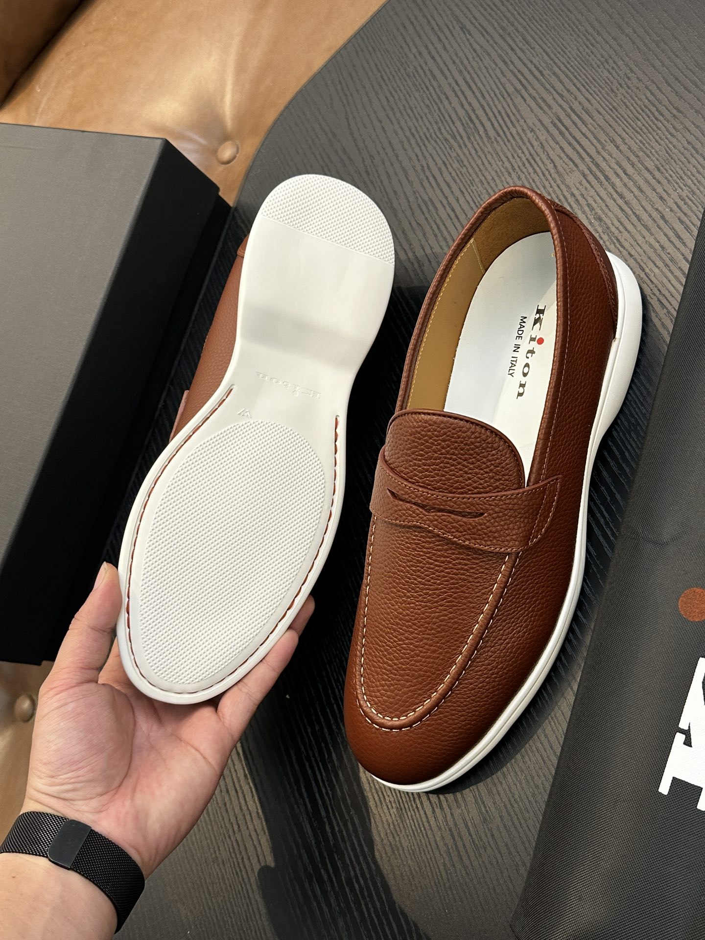 Kiton Men's Leather Loafers - Comfortable, Breathable, Original Design 10 i1743358909 3847 1
