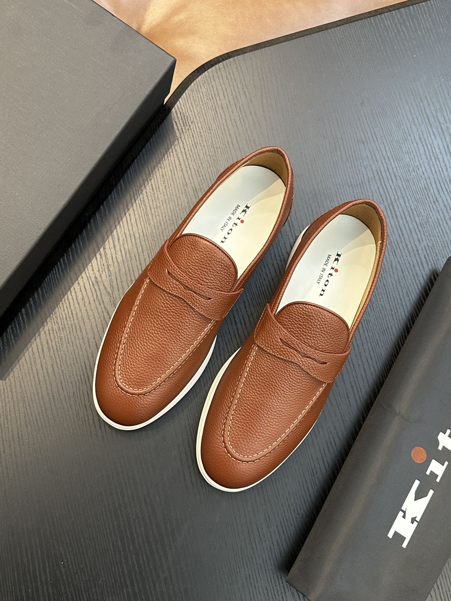 Kiton Men's Leather Loafers - Comfortable, Breathable, Original Design 4 i1743358909 8098 6
