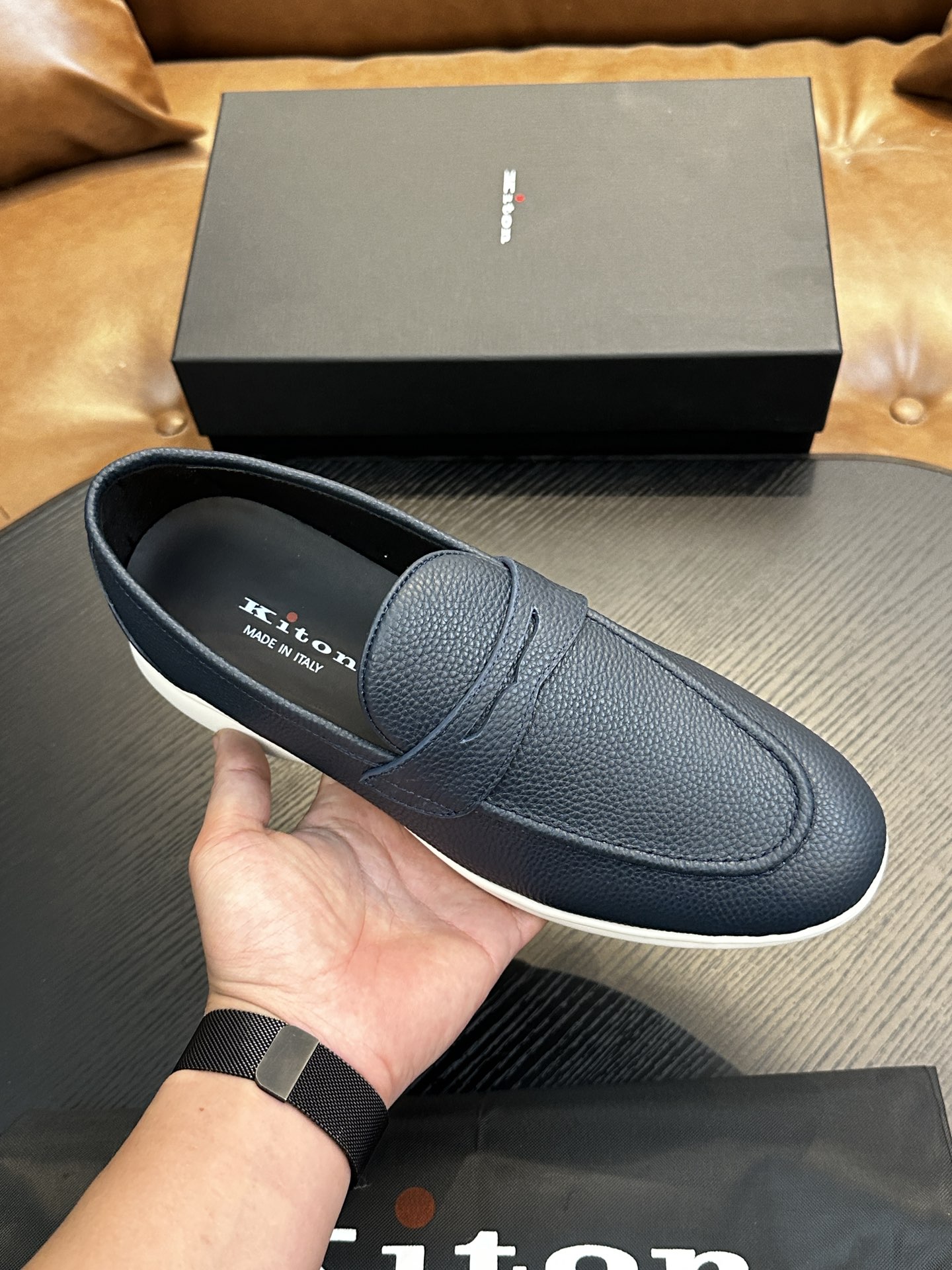 Kiton Men's Leather Loafers - Comfortable & Stylish Slip-On Dress Shoes 3 i1743358927 6237 5