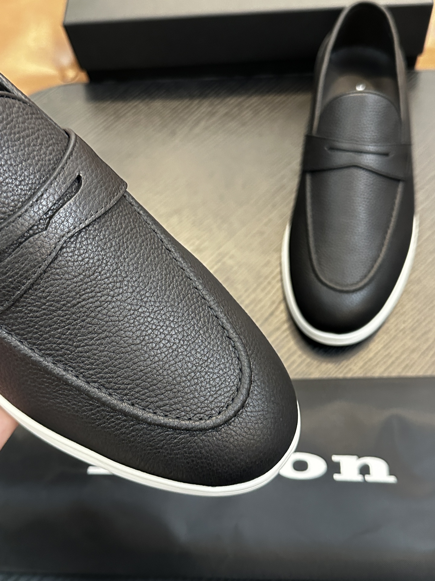 Kiton Men's Black Leather Loafers - Comfortable & Breathable Italian Design 7 i1743358941 334 0