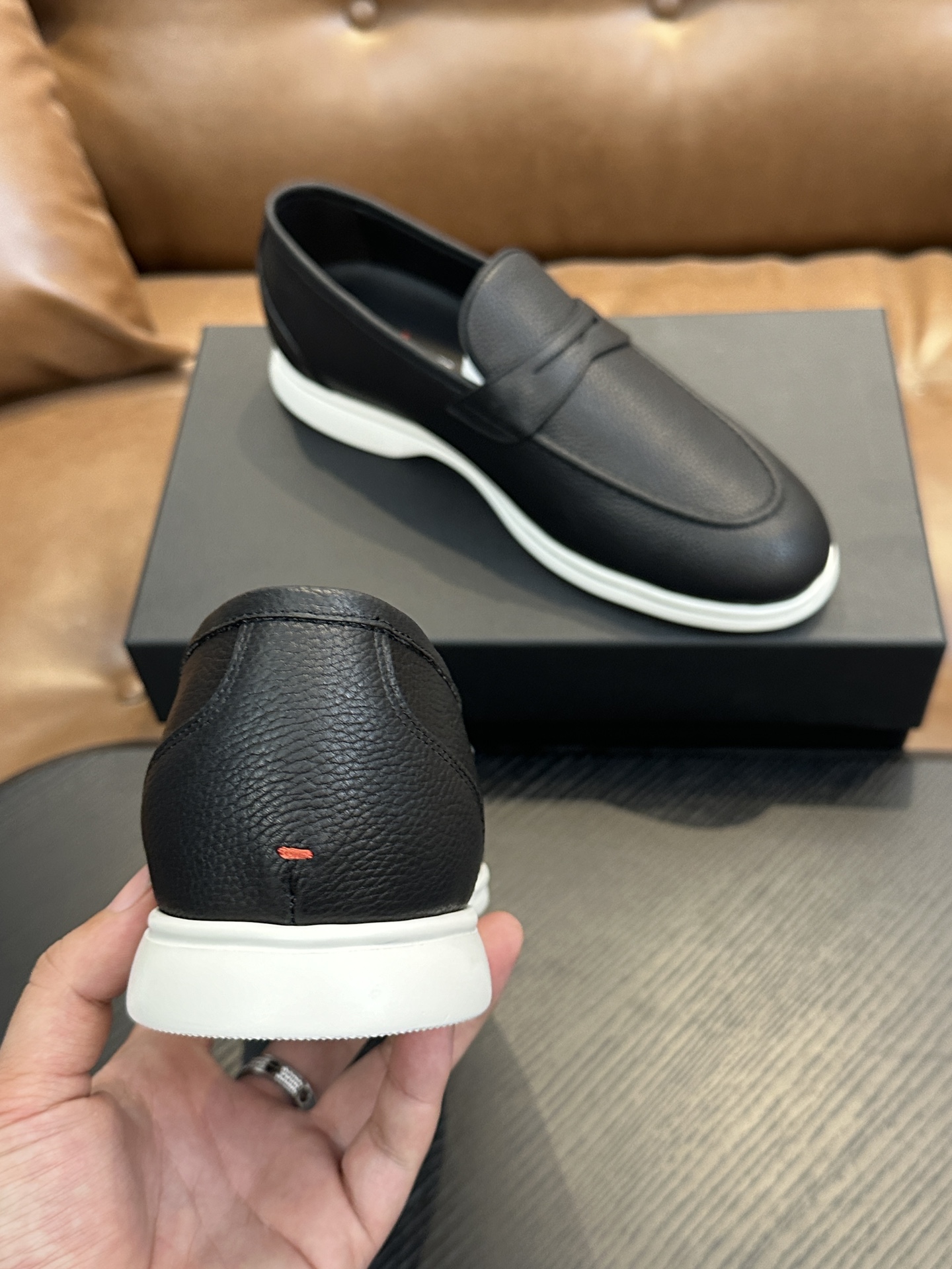 Kiton Men's Black Leather Loafers - Comfortable & Breathable Italian Design 9 i1743358941 8770 0