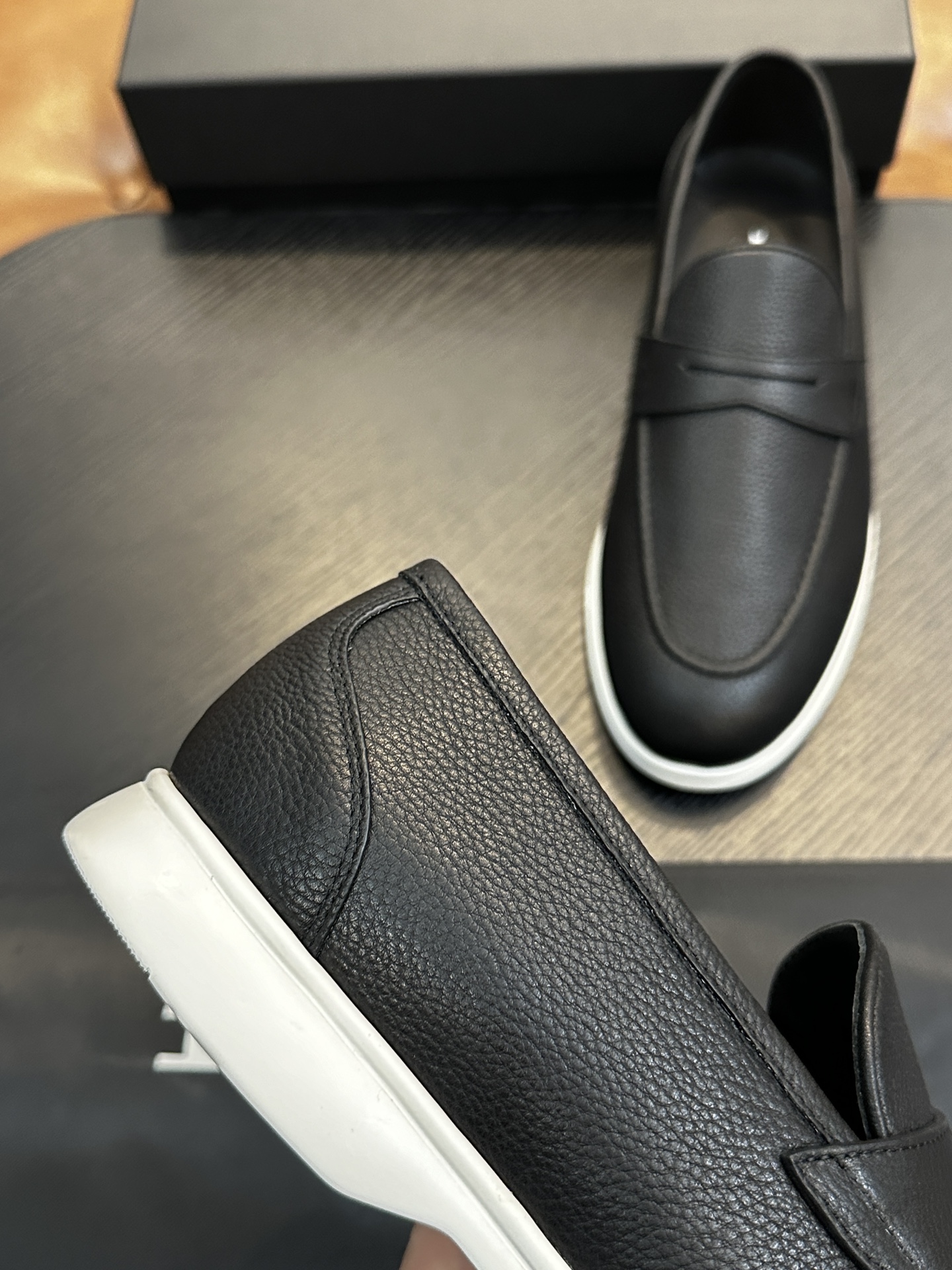 Kiton Men's Black Leather Loafers - Comfortable & Breathable Italian Design 8 i1743358942 488 0
