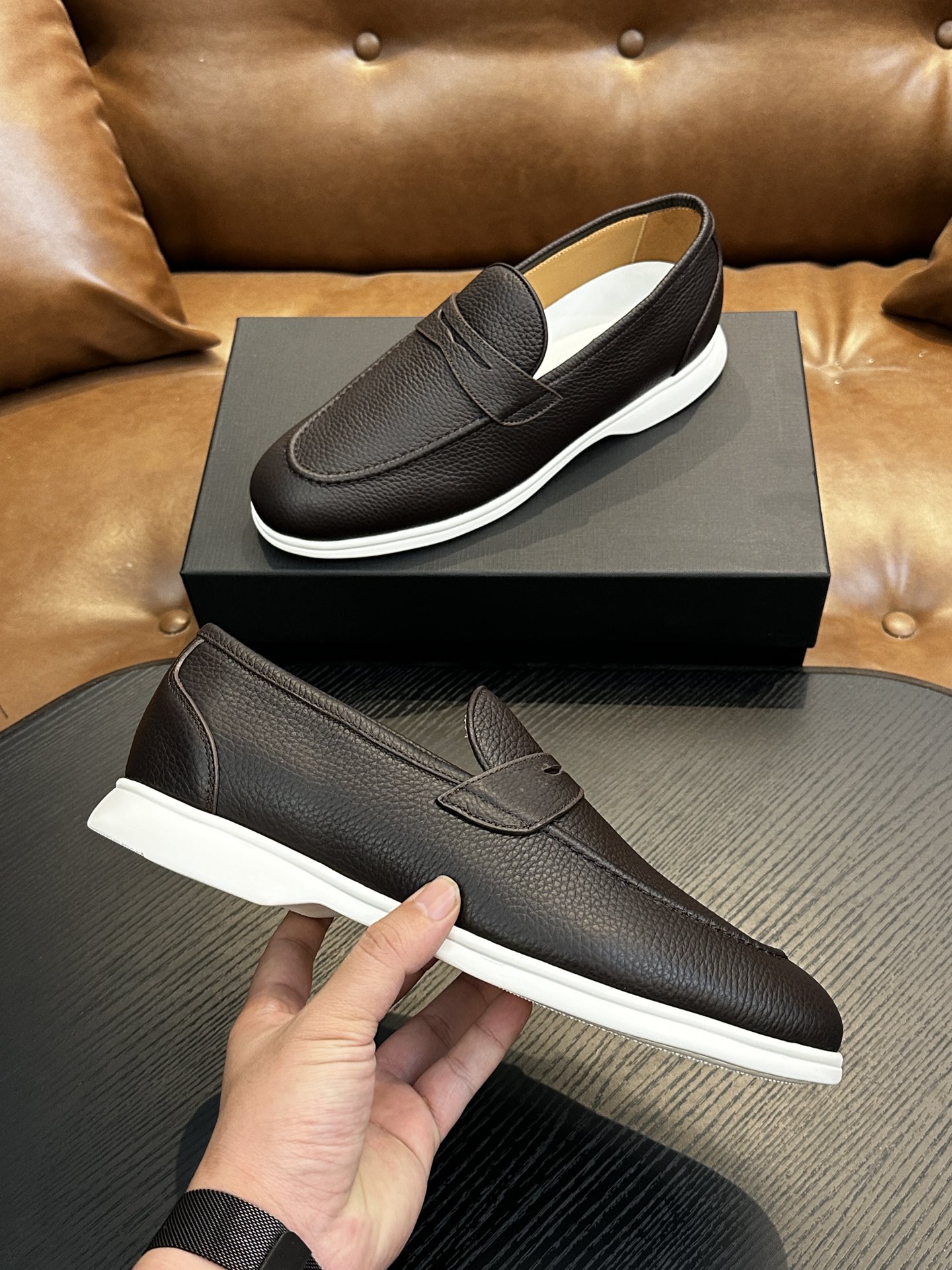 Kiton Men's Calfskin Leather Loafers - Handmade Italian Luxury, Comfortable Fit 6 i1743358959 1175 5