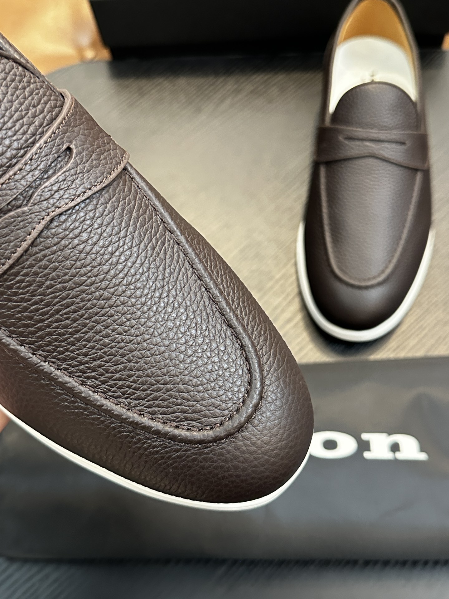Kiton Men's Calfskin Leather Loafers - Handmade Italian Luxury, Comfortable Fit 7 i1743358959 3943 1