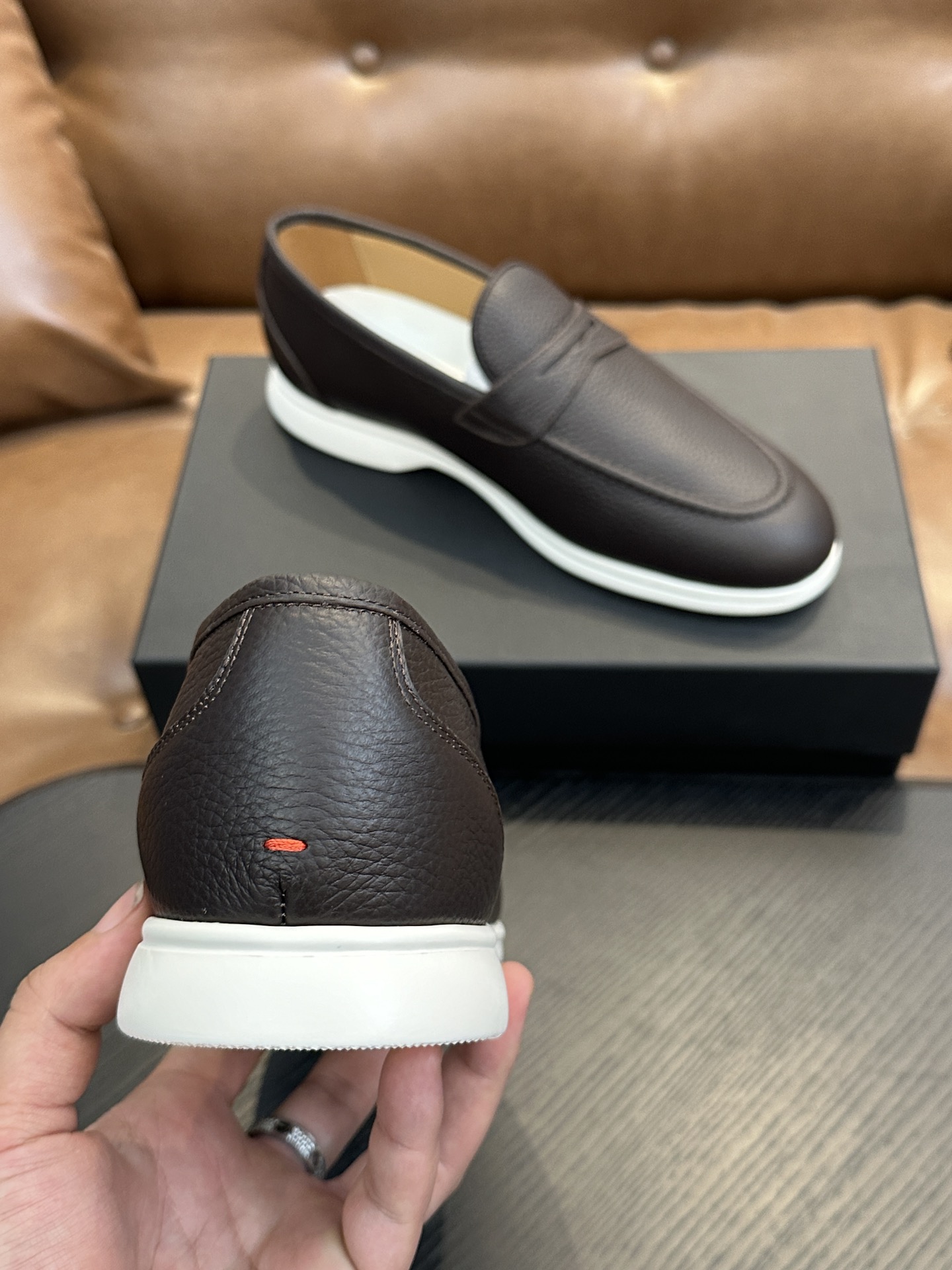 Kiton Men's Calfskin Leather Loafers - Handmade Italian Luxury, Comfortable Fit 9 i1743358959 4460 0