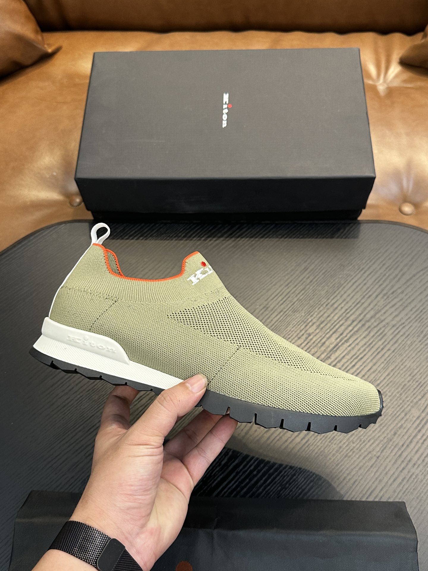 NO:283064,Kiton high-end luxury products, men's knitted fabric sneakers, the upper is made of knitted fabric, made of integrated molding, comfortable and breathable, the shoe tongue embroidered Kiton micro-label, original outsole 1:1, providing a comfortable foot feeling!  Size39-44 (38 45 46 47 Customized), Sneakers19860909Kiton高端奢品,男士针织面料运动鞋,鞋面由针织面料制成,一体成型工艺制作,舒适透气,鞋舌刺绣Kiton微标,原版大底1:1,提供舒适脚感！ Size39-44（38 45 46 47定做）,,sneakers,Men's shoes