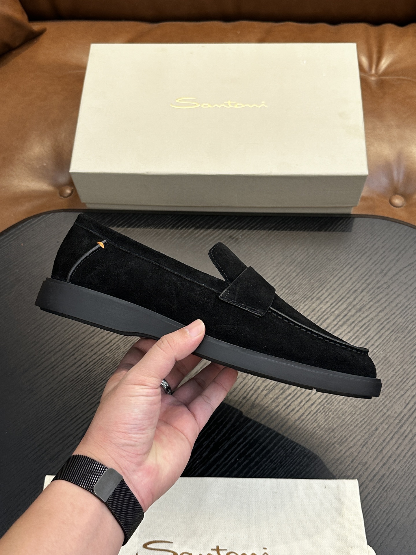 NO:348367,Santoni (Santoni) Italian men's handmade calfskin shoes shipped!  Each pair of shoes from this Italian pure handmade shoe brand is simple and classic, and it is very comfortable and versatile on the feet!  It is not accurate to describe the Italian shoe brand Santoni as a 