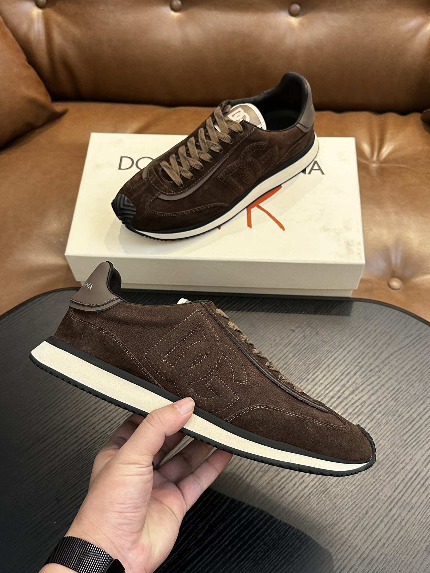 Dolce&Gabbana DG Cushion Sneakers: Calfskin & Velvet with Iconic Logo 6 i1756526846 4693 2