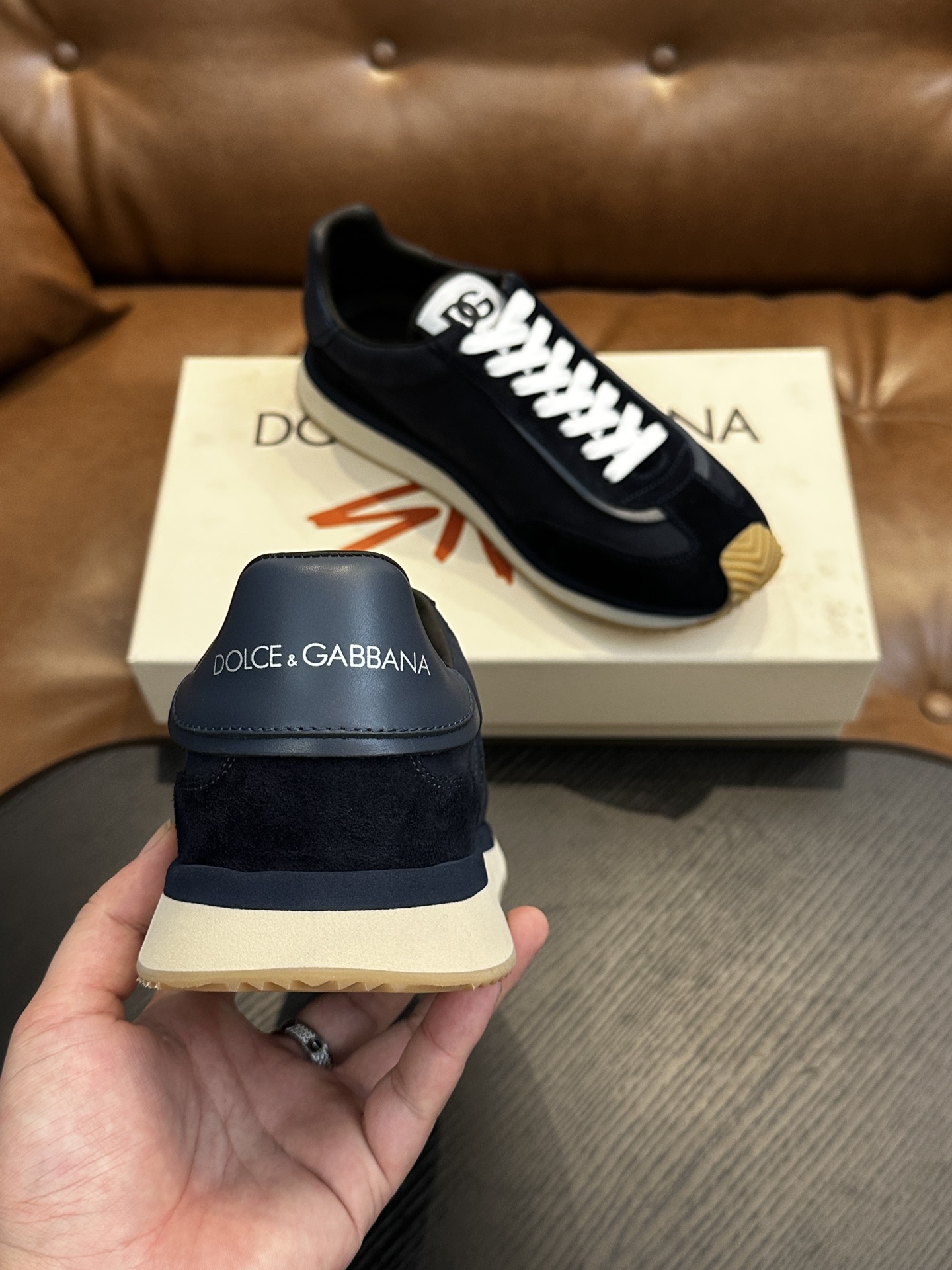 Dolce&Gabbana DG Cushion Sneakers in Navy Suede and Leather, Sizes 39-44 8 i1756526887 2643 0