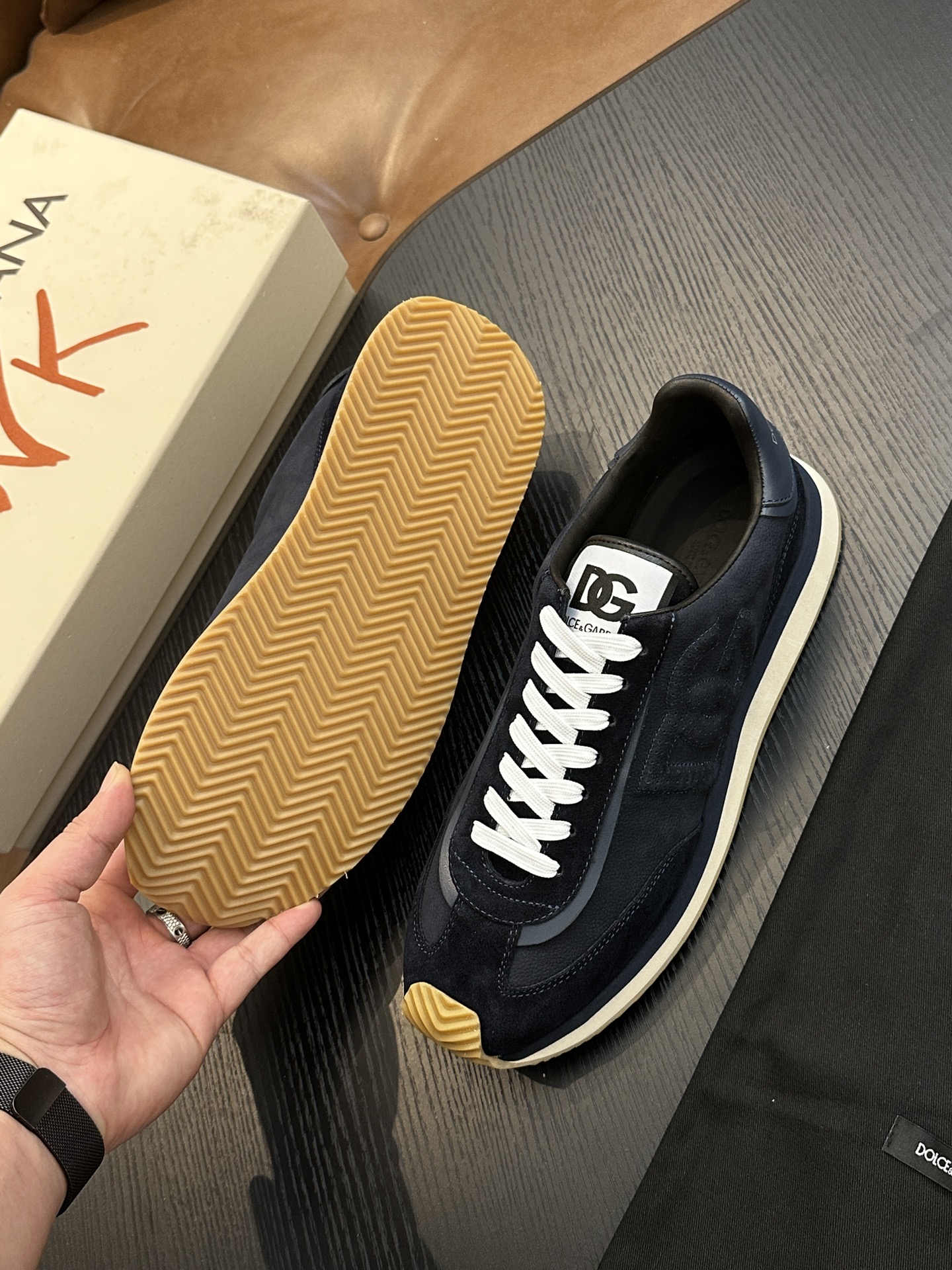 Dolce&Gabbana DG Cushion Sneakers in Navy Suede and Leather, Sizes 39-44 9 i1756526887 5079 0