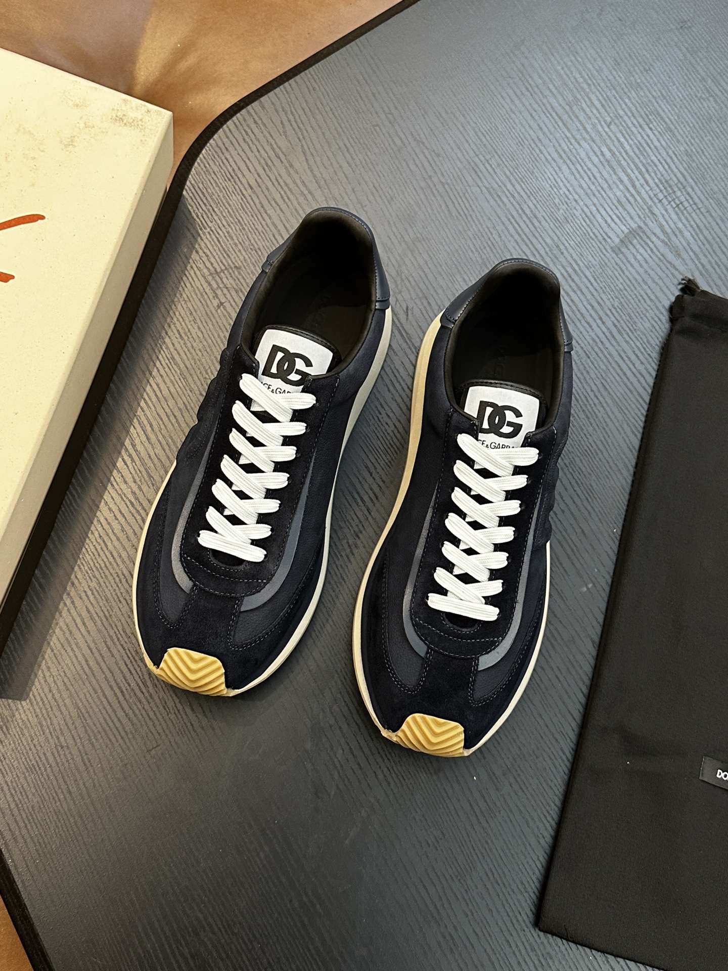 Dolce&Gabbana DG Cushion Sneakers in Navy Suede and Leather, Sizes 39-44 3 i1756526887 6577 0