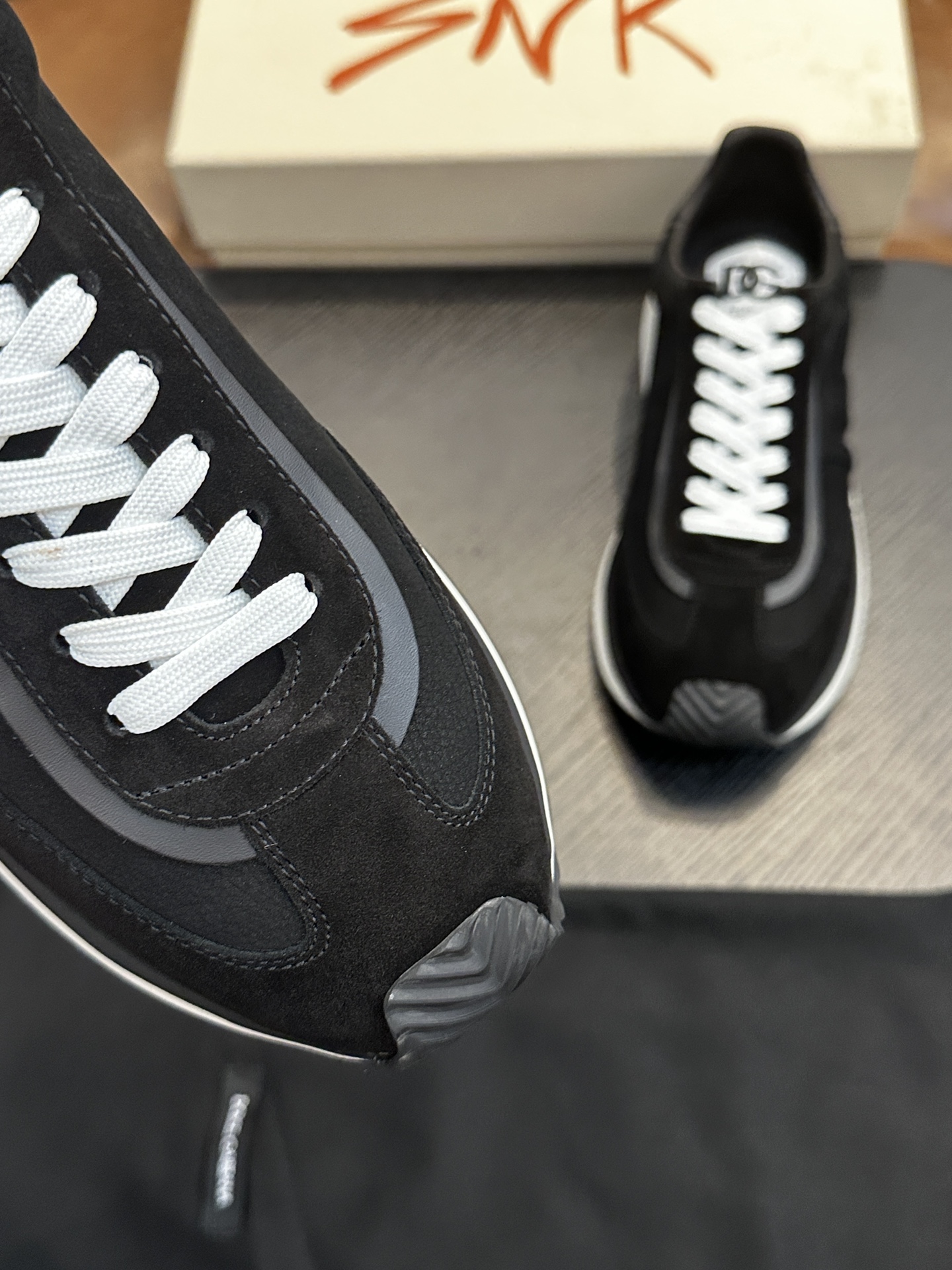 Dolce&Gabbana DG Cushion Sneakers in Black Leather and Velvet 6 i1756526905 1294 0