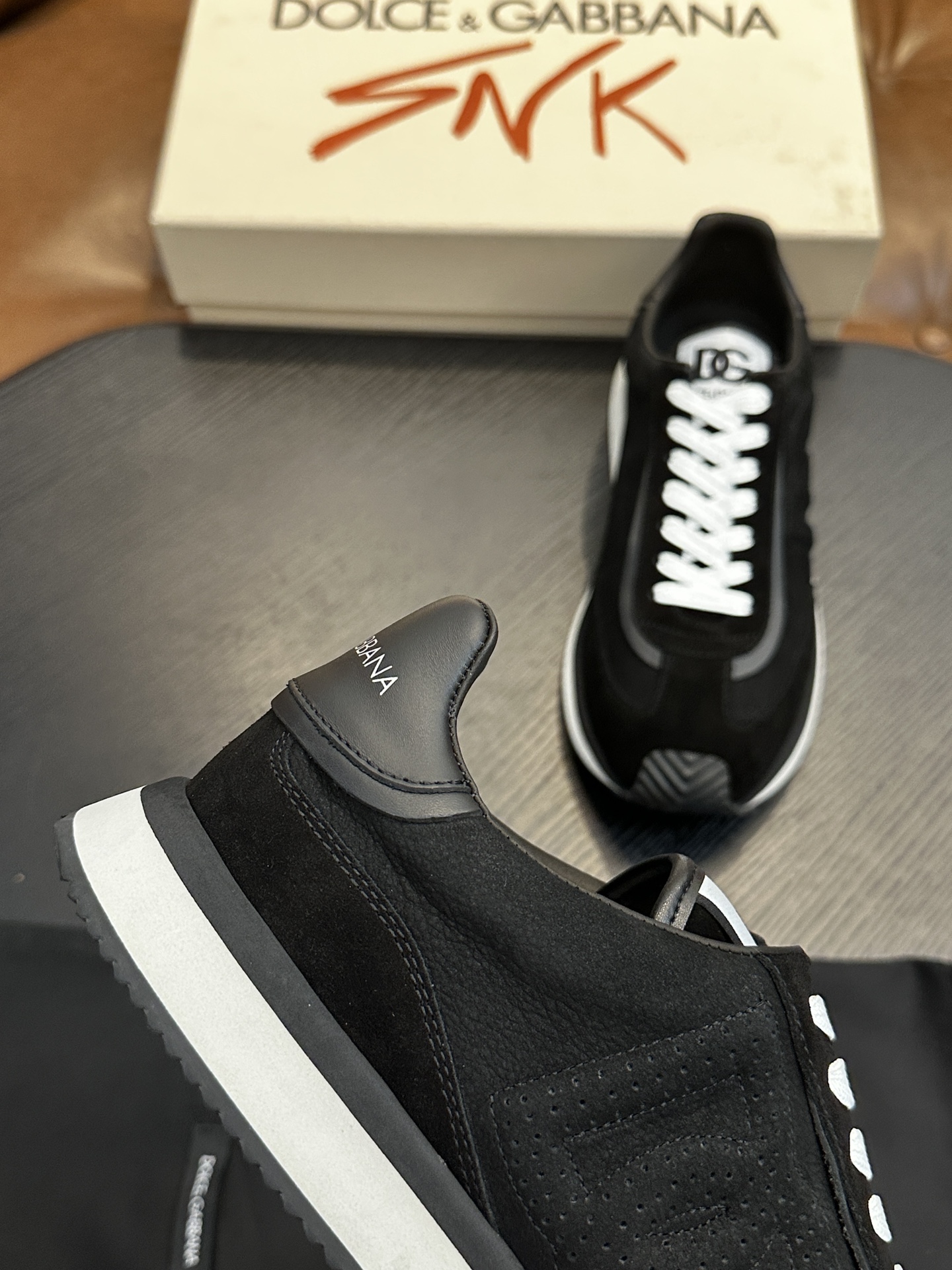 Dolce&Gabbana DG Cushion Sneakers in Black Leather and Velvet 7 i1756526905 3147 0