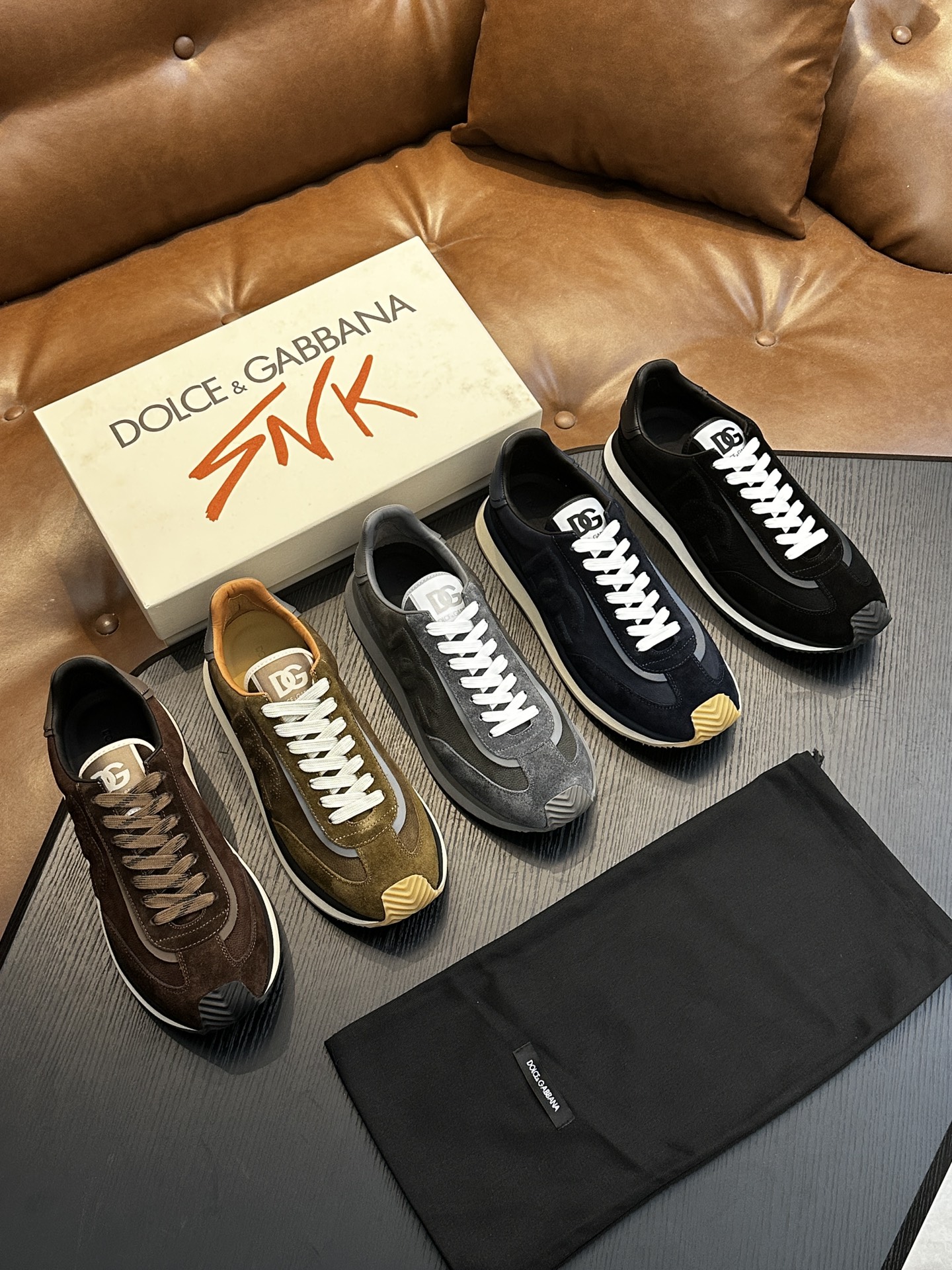 Dolce&Gabbana DG Cushion Sneakers: Leather & Velvet, Comfortable Rubber Sole 2 i1756526957 7501 0