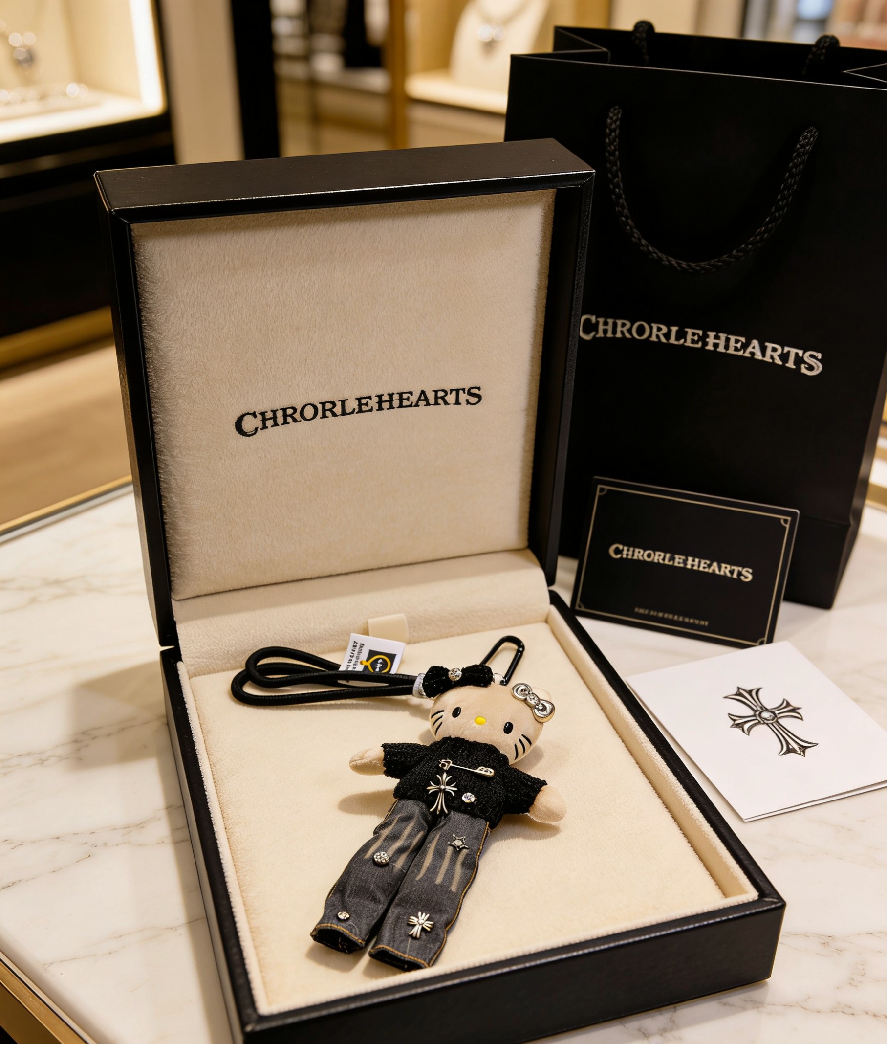 Chrome Hearts Hearts × Hello Kitty 限定挂件谁懂啊 克罗心把Hello Kitty做成了“拽姐”