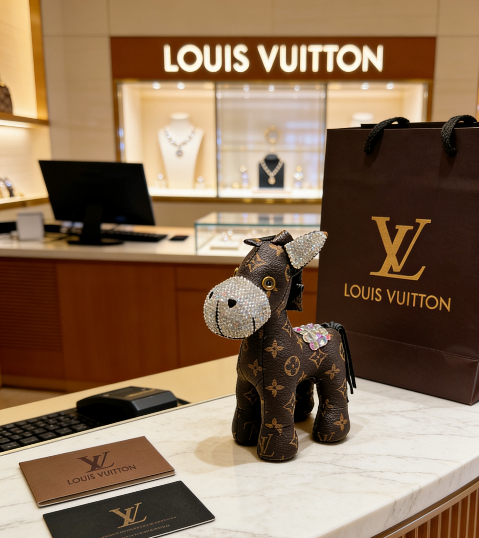 Louis Vuitton 老花小马摆件