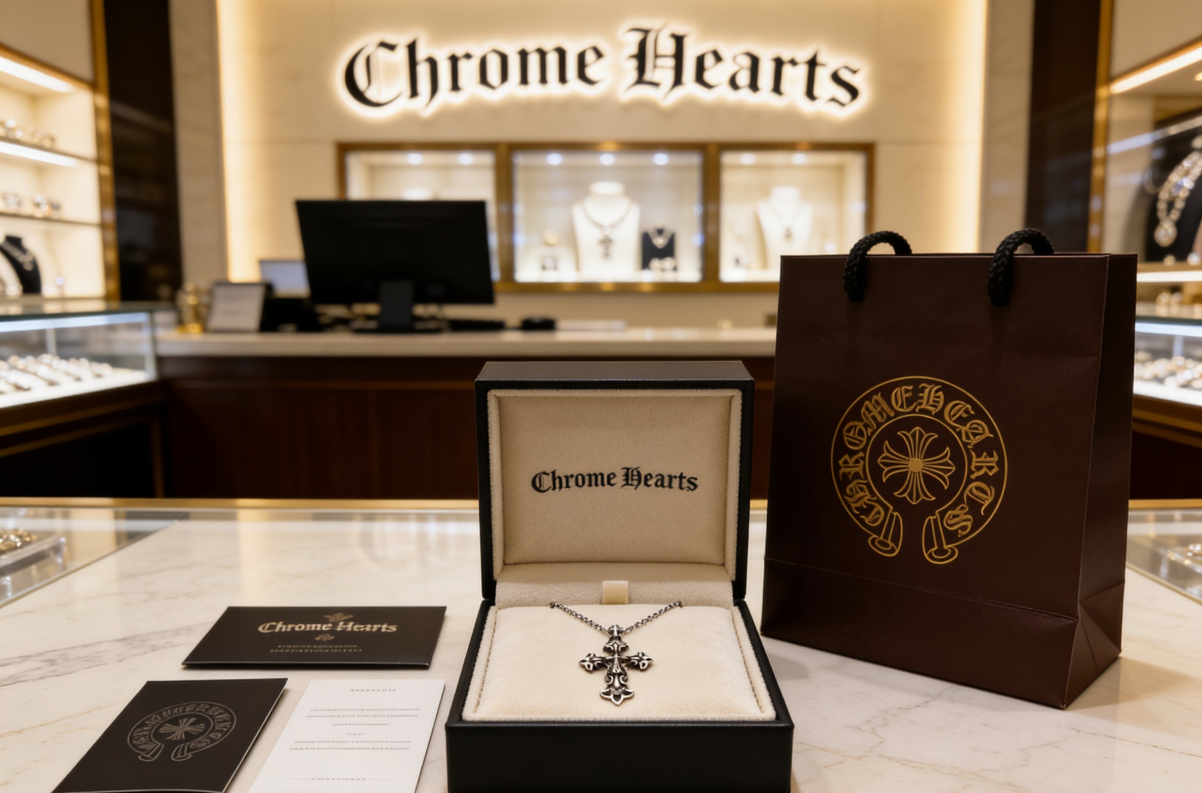 Chrome Hearts 𝐡𝐞𝐚𝐫𝐭𝐬 克罗心项链