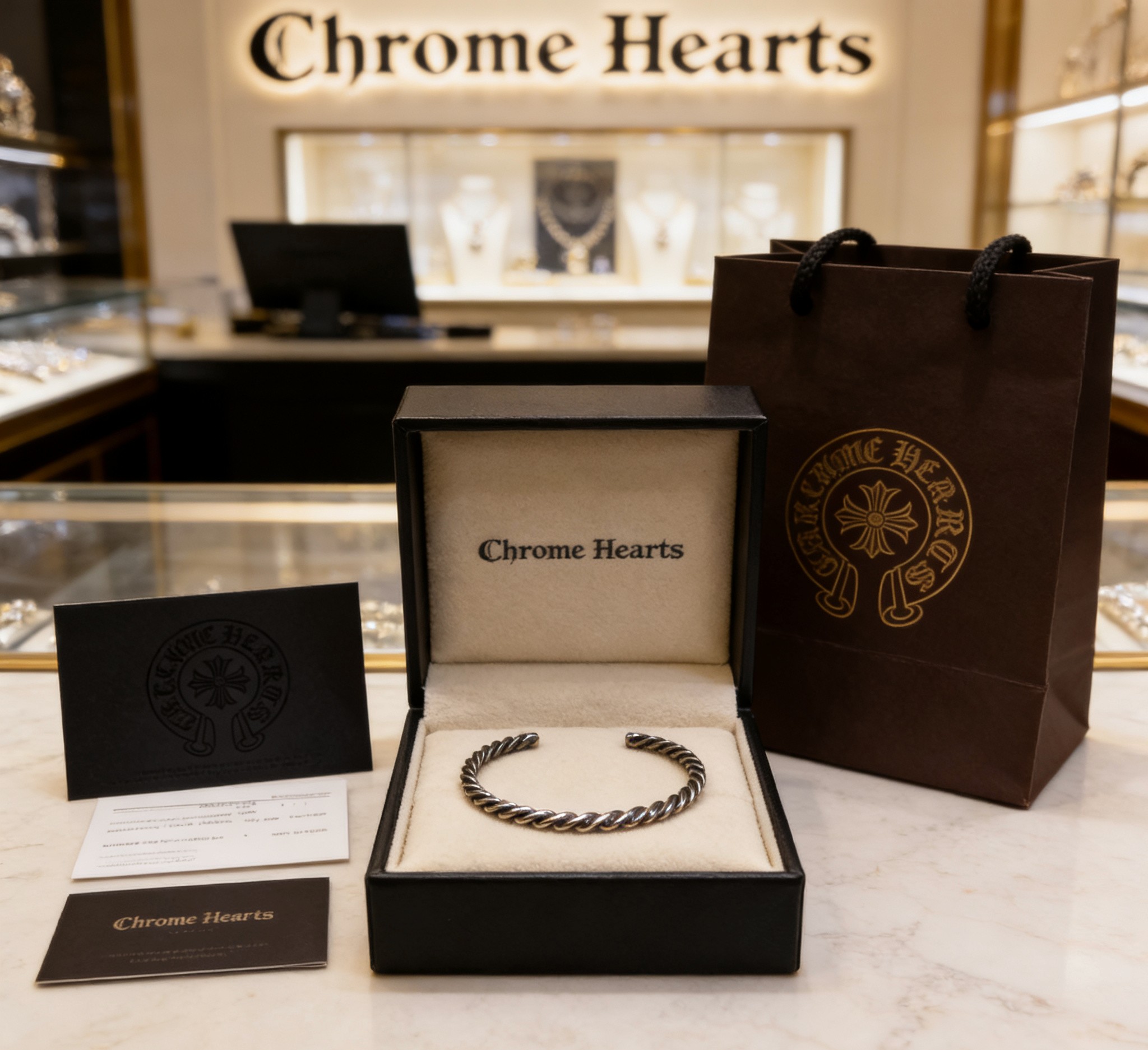 Chrome Hearts 𝐂𝐡𝐫𝐨𝐦𝐞 𝐇𝐞𝐚𝐫𝐭𝐬 克罗心 开口手镯 末日美学暴击