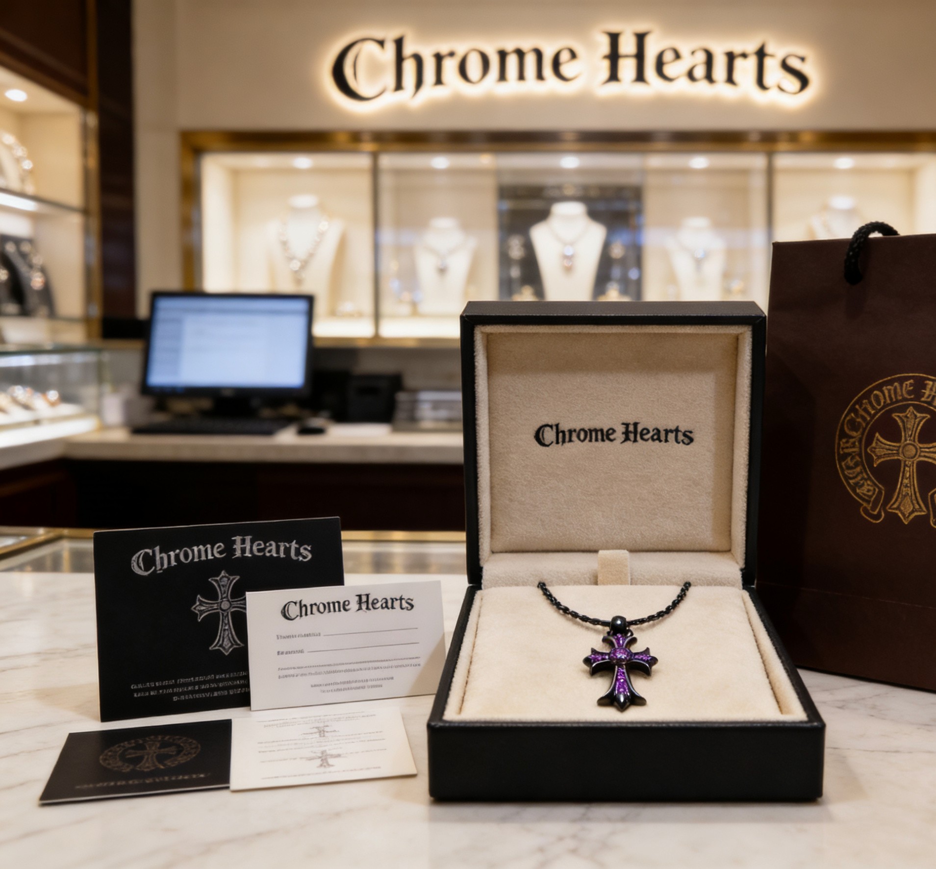 Chrome Hearts 𝐡𝐞𝐚𝐫𝐭𝐬 克罗心项链